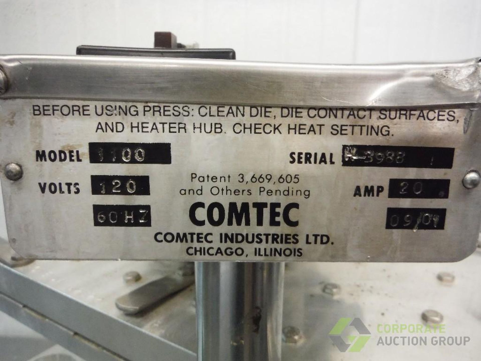 Comtec 24 spot hot press, Model 1100, SN H-3988 - Image 5 of 7