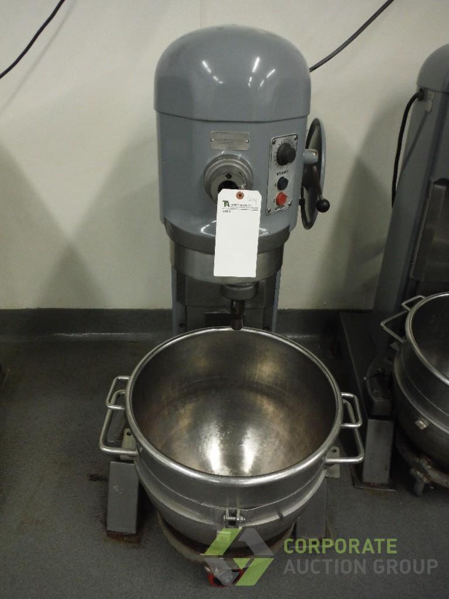 Hobart 80 qt. mixer, Model L 800, SN 11-351-008, with SS bowl, dolly