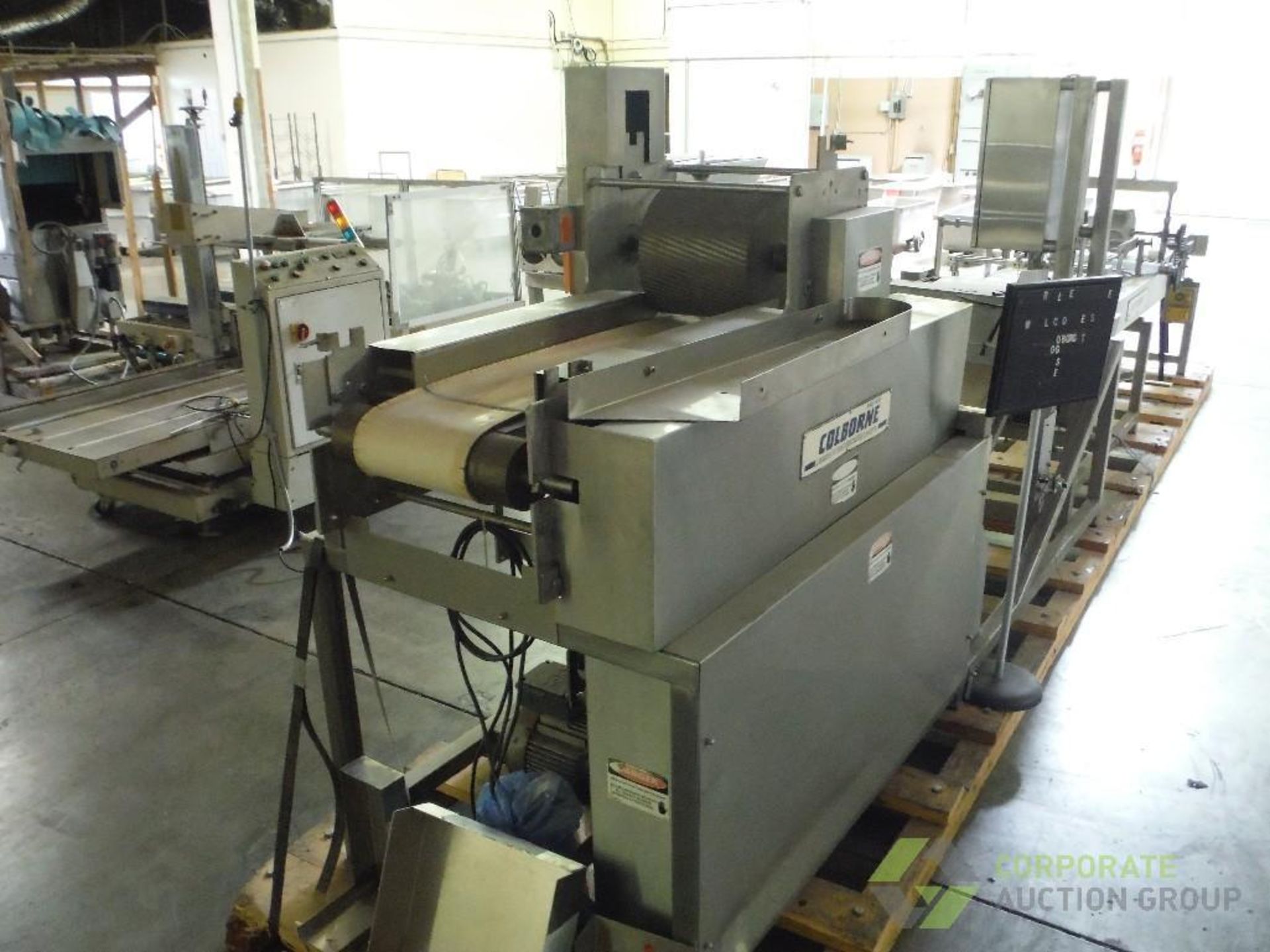 Colborne make up line, 11 in. wide extruding roller, (3) 17 in. wide sheeting sections, incline - Image 4 of 23