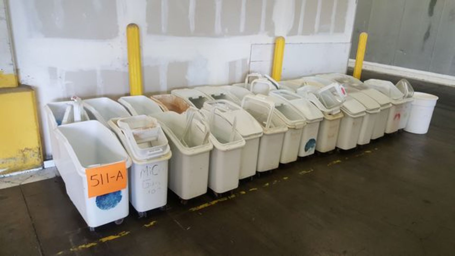 Assorted poly ingredient bins, approx. 28