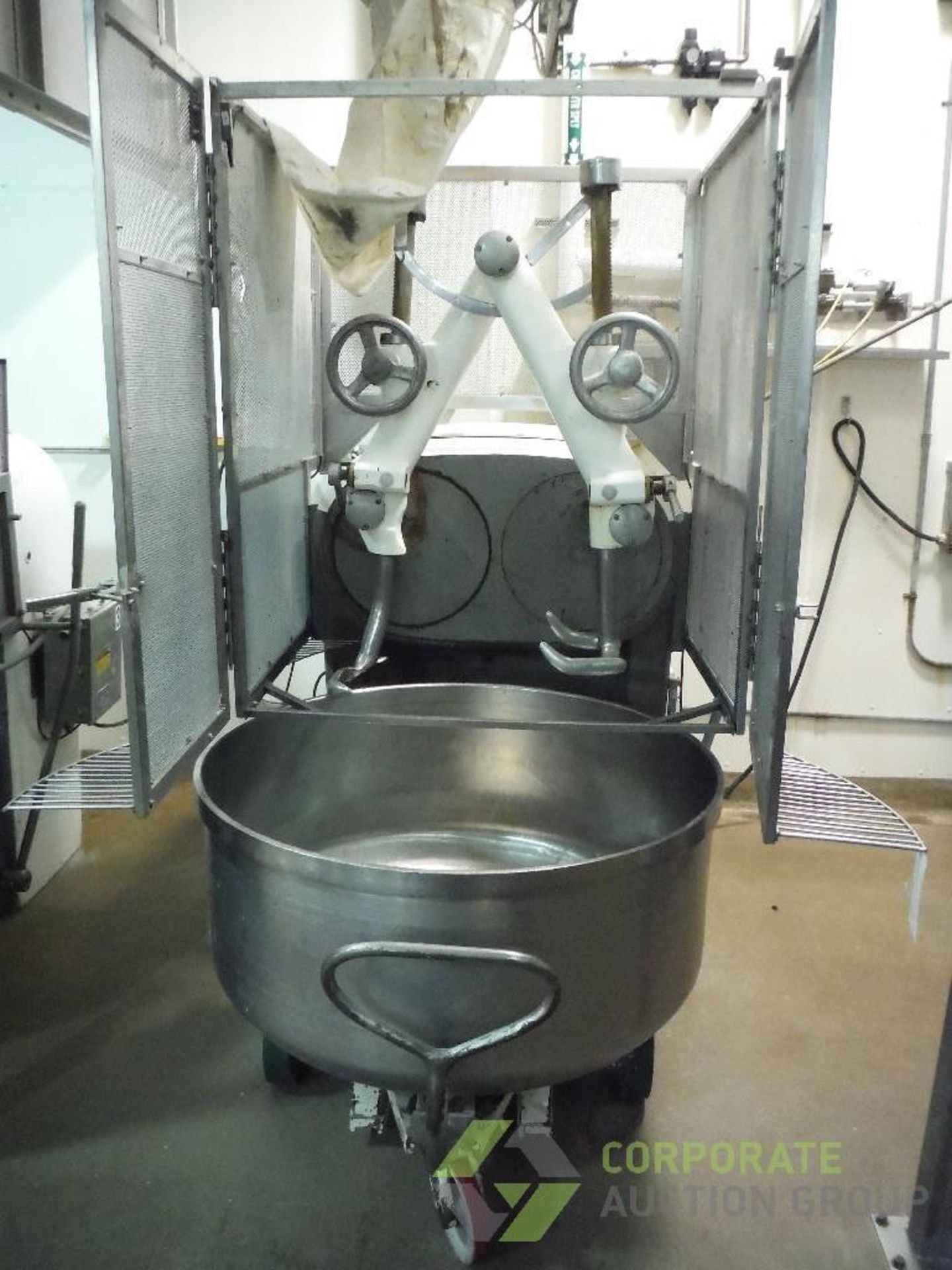 Pietroberto double arm mixer, Model 1BT/300-A, with SS mix bowl and cart, 44 in. dia. - Image 3 of 7