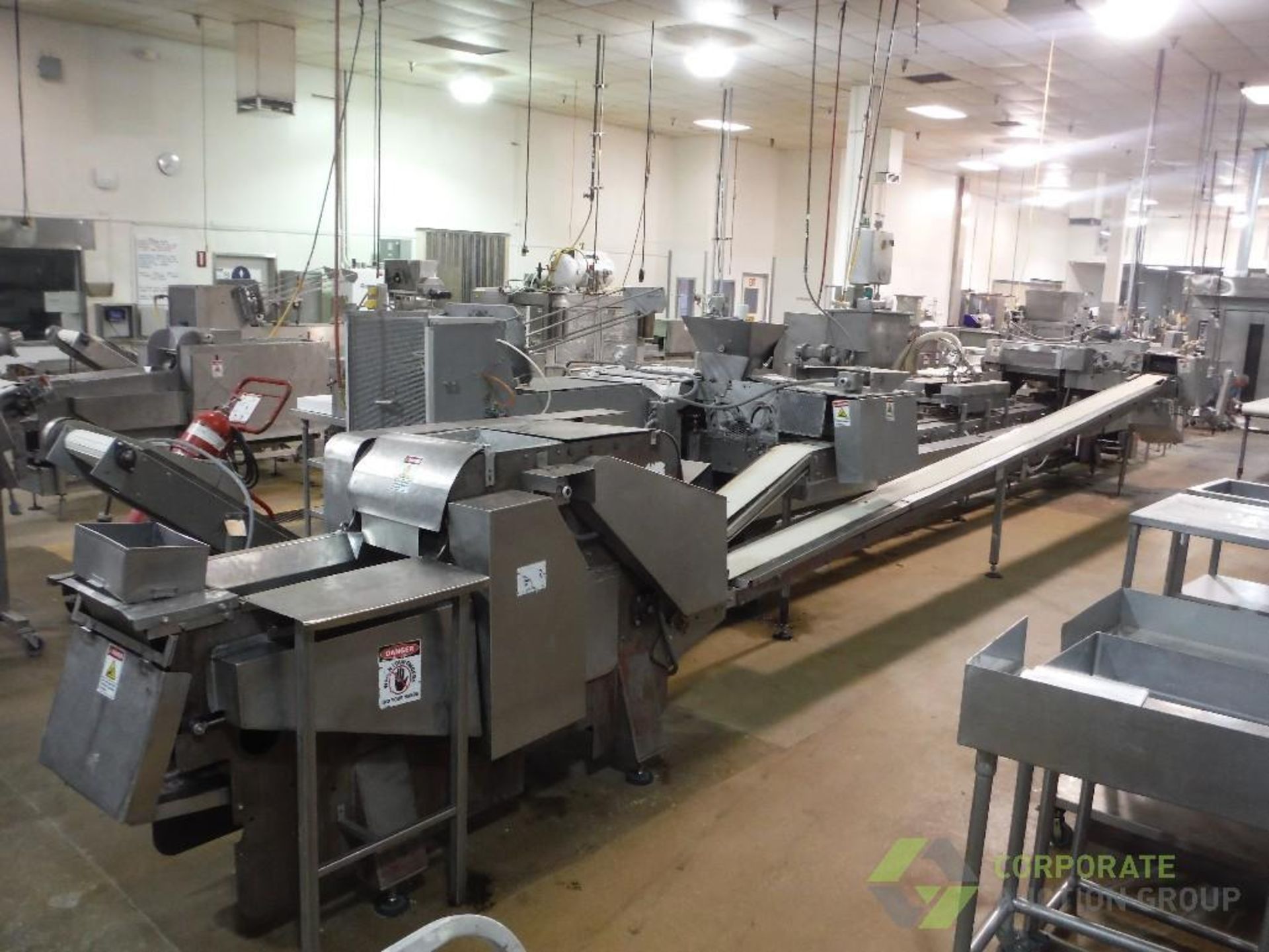 Colborne series 15 complete pie line, Model AX08000, SN 1262-97, denester, duster, dual lane