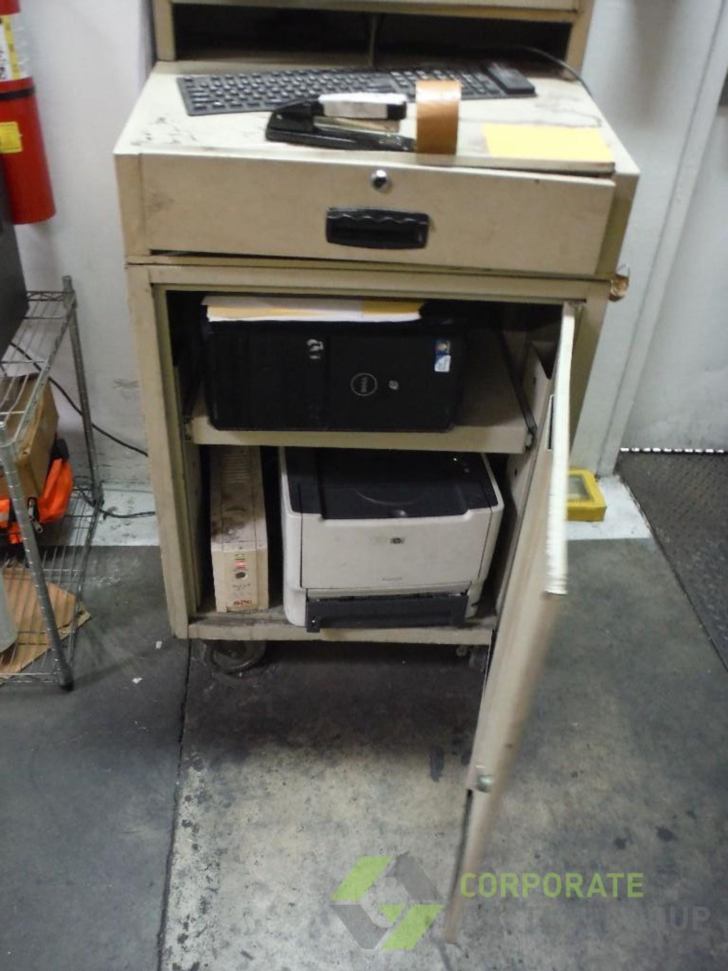Mild steel computer cabinet, on casters - Image 4 of 4