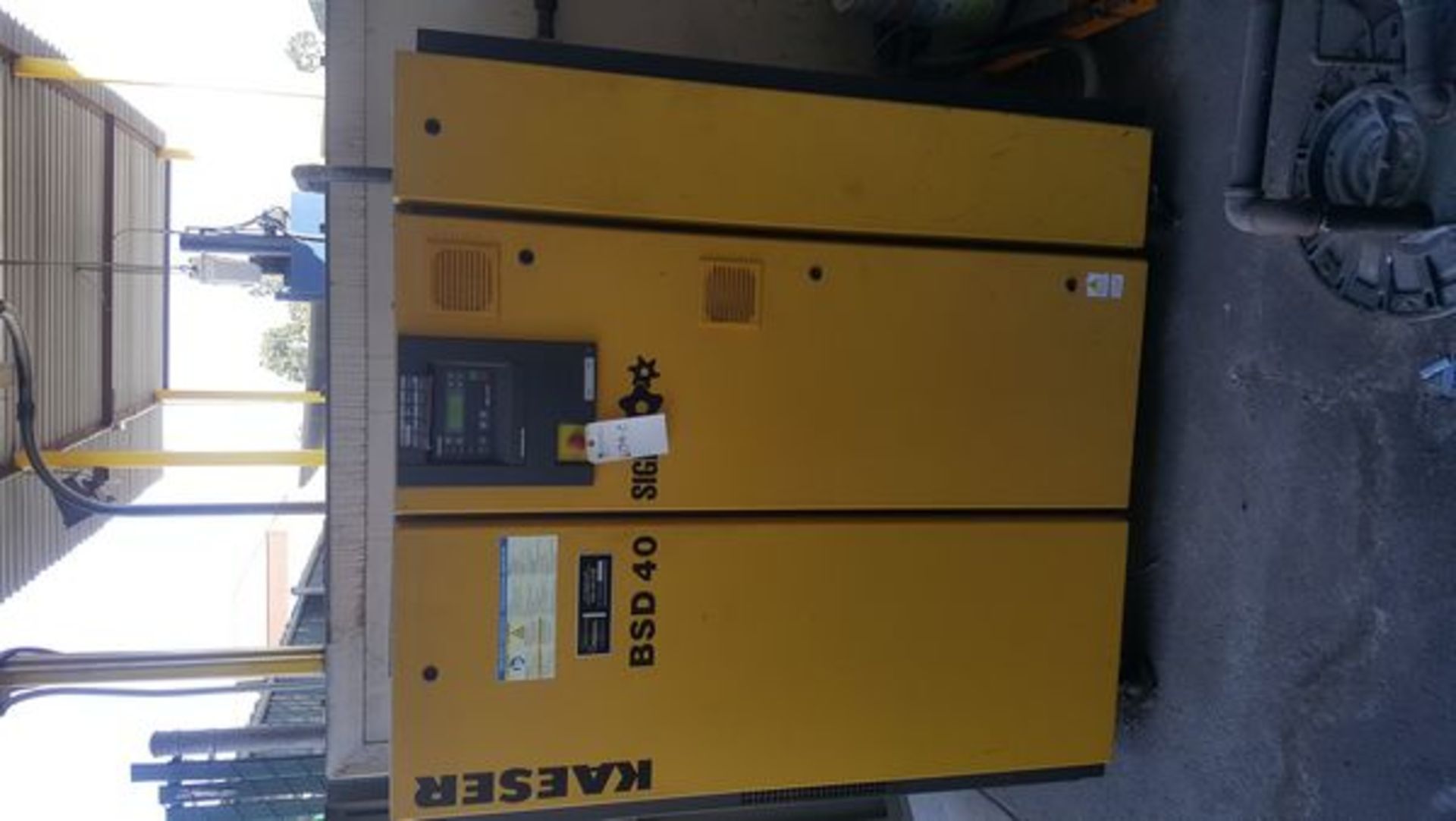 2008 Kaeser 40 hp rotary screw compressor, Model BSD40, SN 1139, 193 cfm, 125 psig