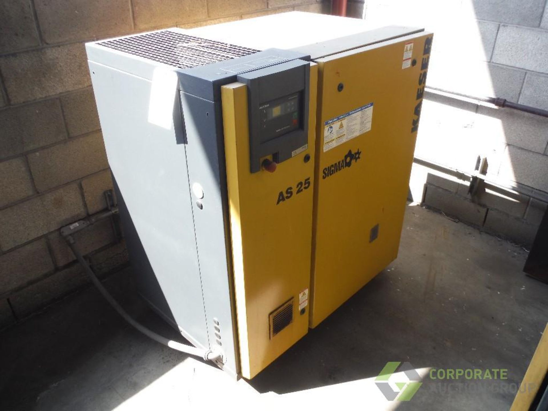 2007 Kaeser rotary screw compressor, Model AS 25, SN 1385, 25 hp, 125 psig, 111 cfm