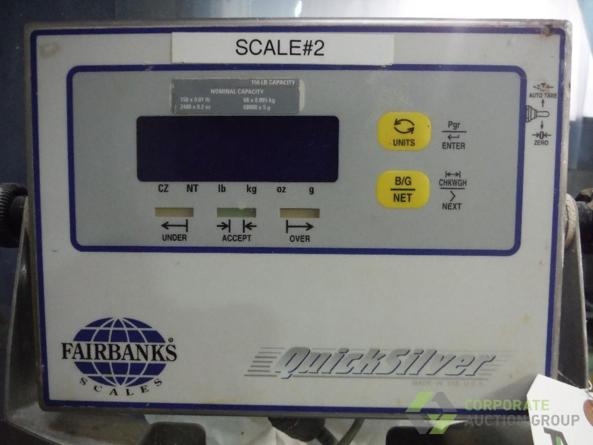 Fairbanks table top scale, Model IND-HR5000-1A, SN 691250030054, capacity 150 x 0.01 lbs., 18 in. - Image 2 of 4
