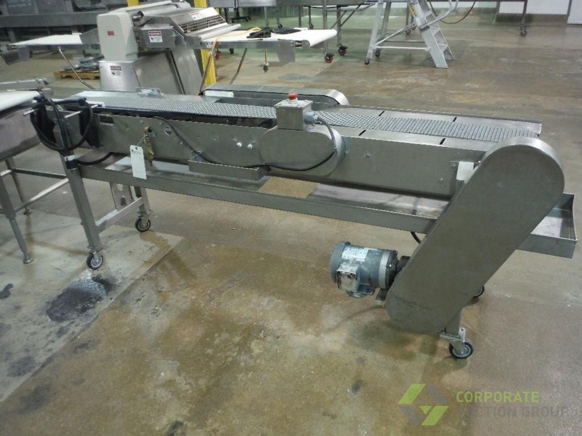 Transfer conveyor, intralox belt, 96 in. long x 8 in. wide x 36 in. tall, SS frame, 0.5 hp drive, on - Image 3 of 5