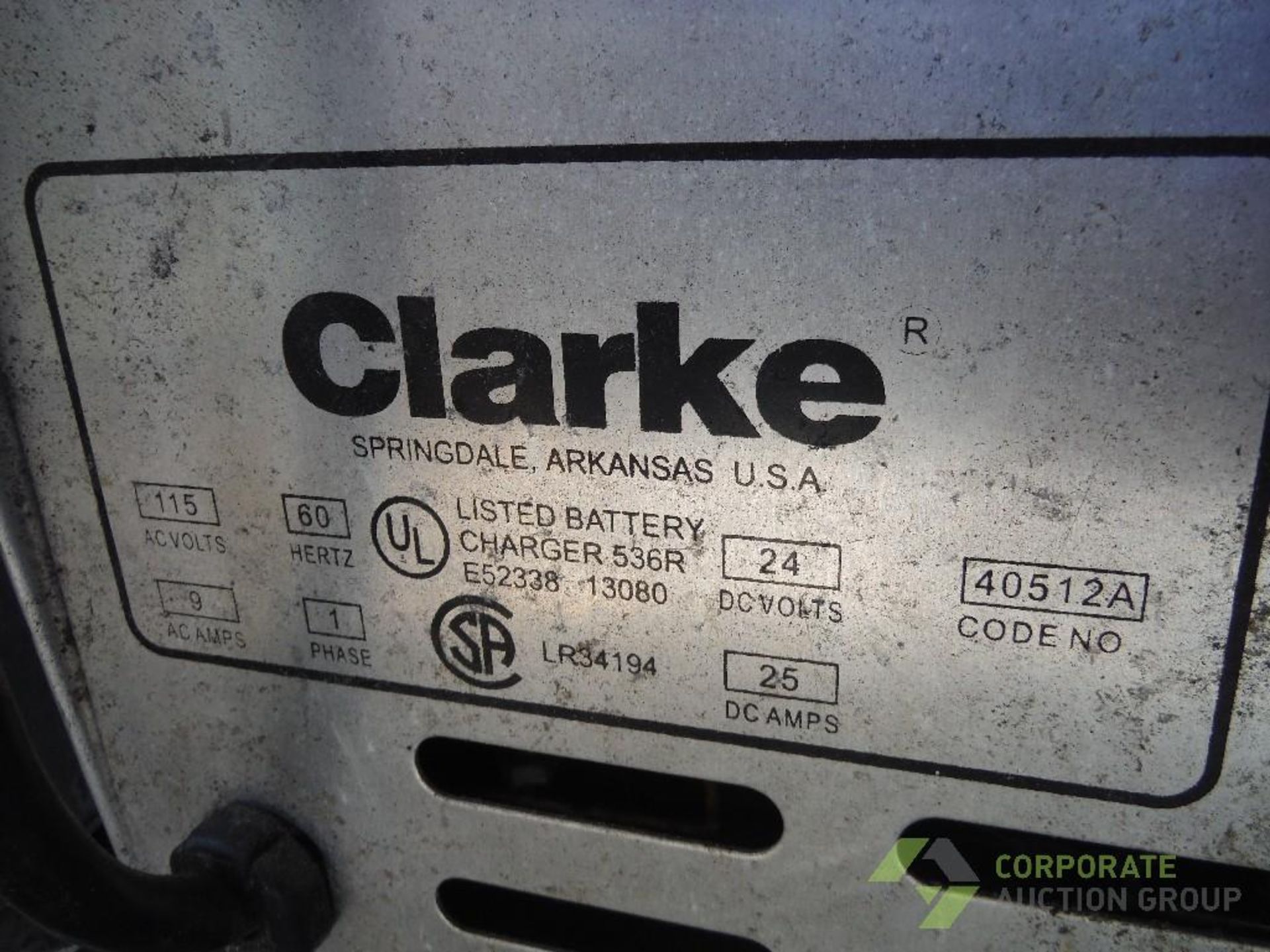 Clark 24 volt battery charger, SN 410402086 - Image 3 of 3