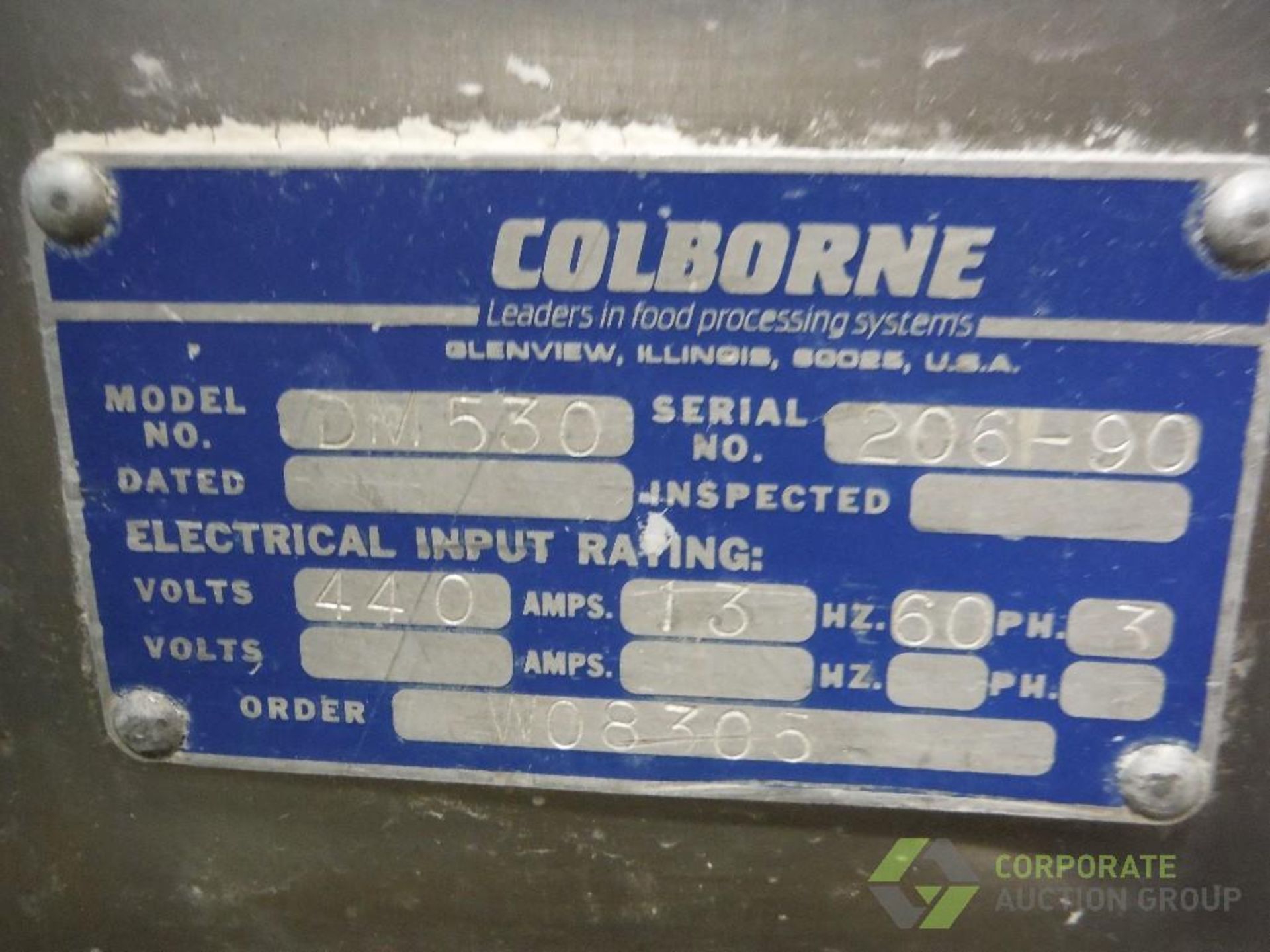 Colborne double arm mixer, Model DM530, SN 206-90, with SS mix bowl and cart, 44 in. dia. - Image 7 of 8