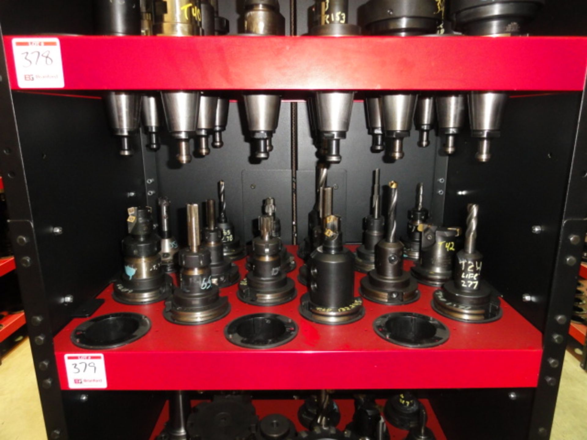 Lot of (15) CAT 50 Bolt In and Collet Style Tool Holders w/ Associated Tooling to Include: Facers,