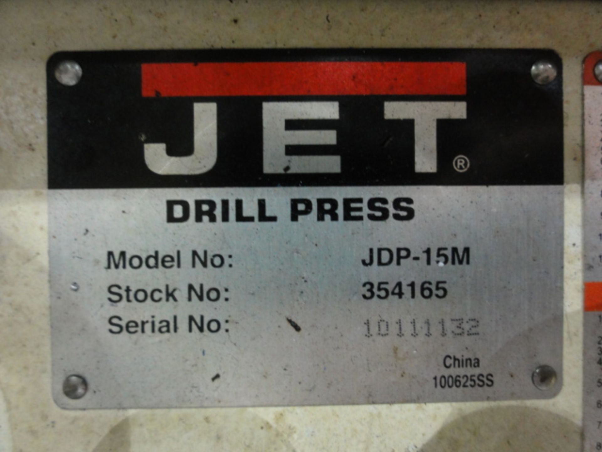 Jet Model JDP-15M Benchtop Pedestal Drill Press, w/ 3/4-HP Motor, Adjustable Height Table, S/N - Image 5 of 5