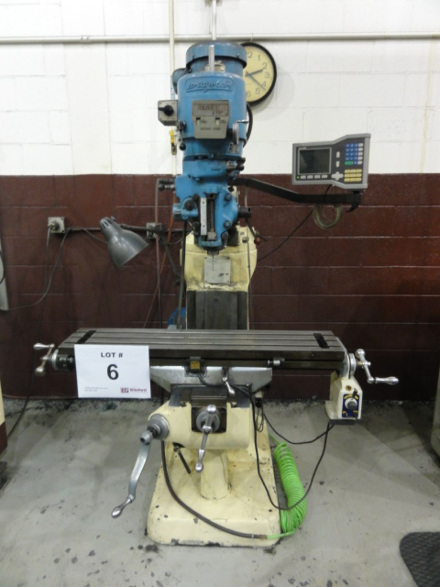 Bridgeport 2-HP Milling Machine, w/ Power Feed, 42" T-Slot Table, Acu-Rite Digital XY Readout, S/N