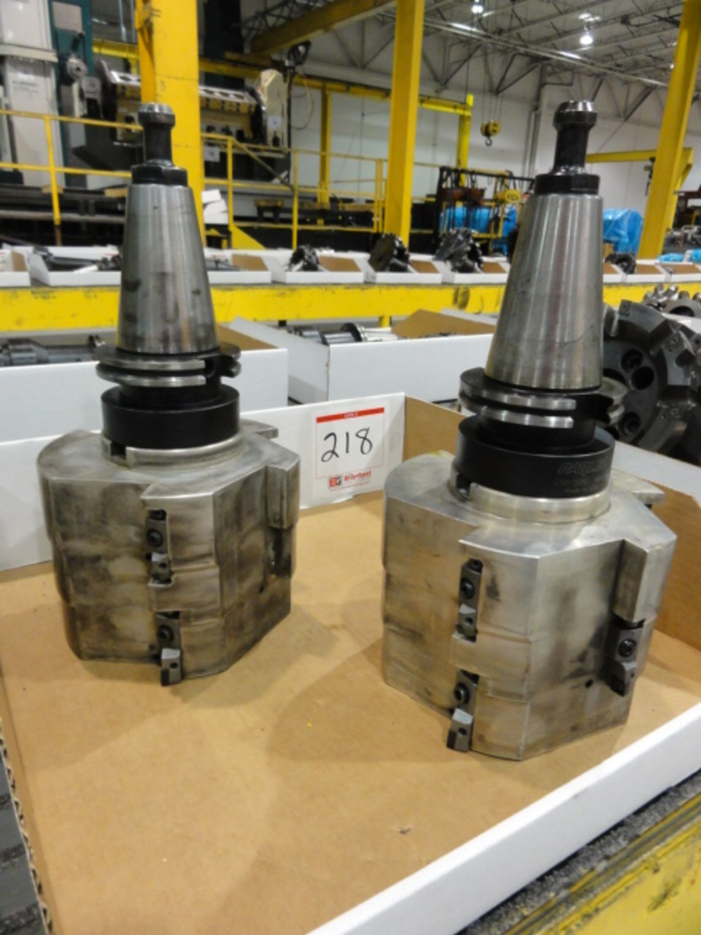 Lot of (2) CAT 50 Tool Holders w/ Large Capacity Carbide Insert Boring Tools - Image 2 of 2