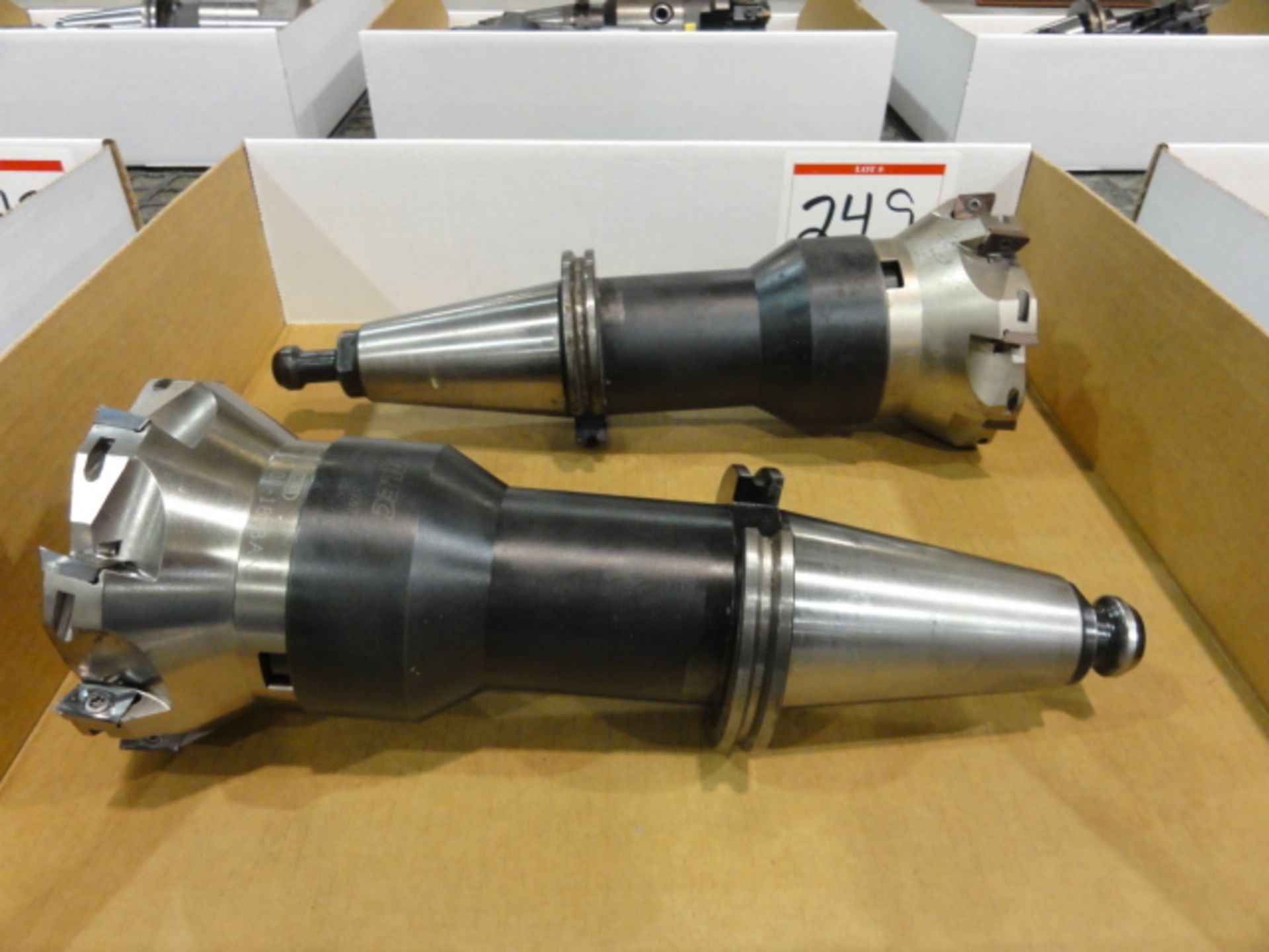 Lot of (2) CAT 50 Tool Holders w/ Seco R220.69-05.00-18-8AN Carbide Insert Facing/Finishing Tools - Image 2 of 2