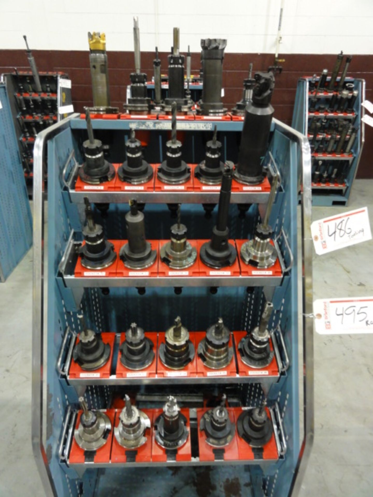 Lot of (25) CAT 50 Bolt In and Collet Style Tool Holders w/ Associated Tooling to Include: Facers,