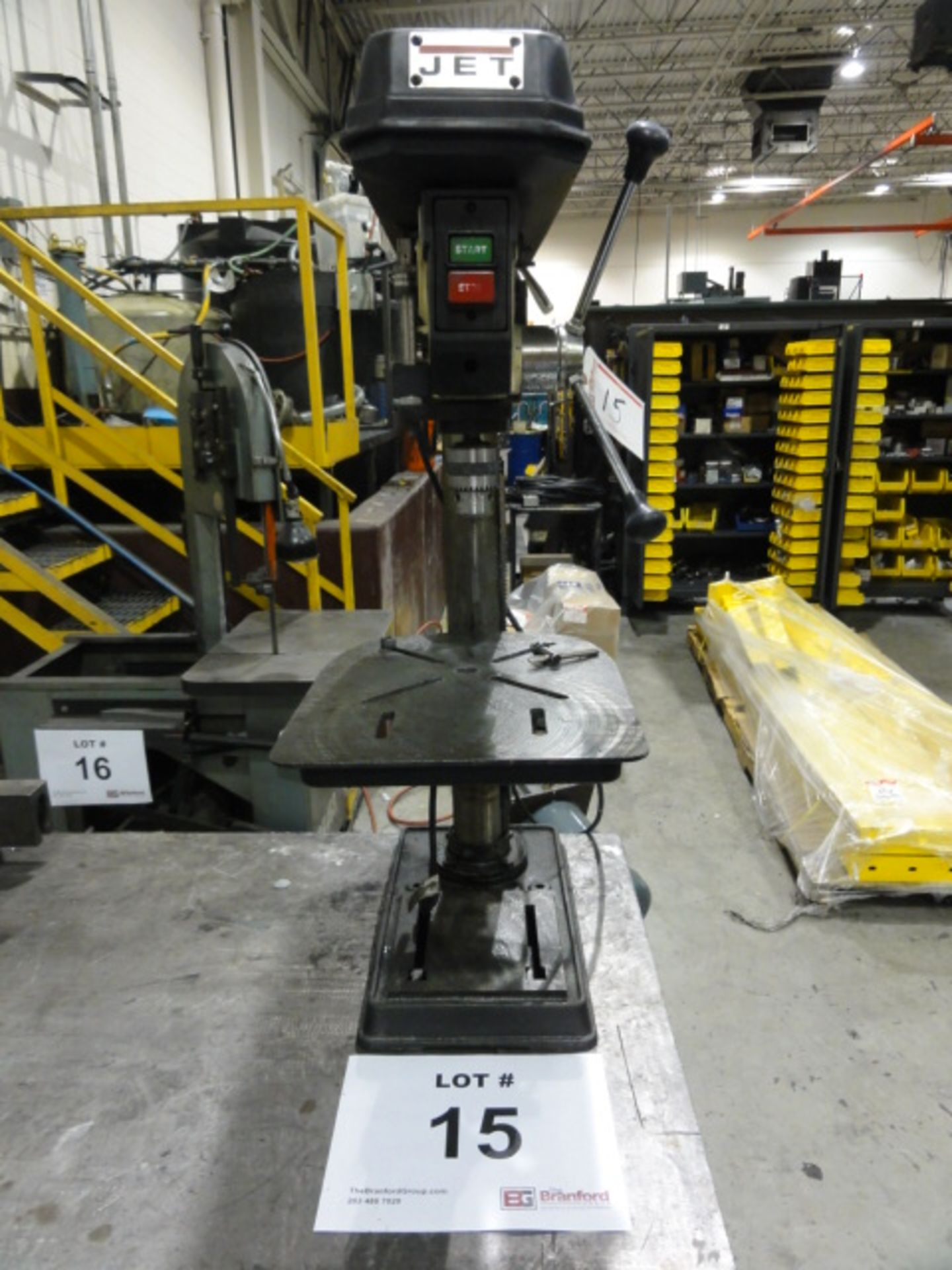 Jet Model JDP-15M Benchtop Pedestal Drill Press, w/ 3/4-HP Motor, Adjustable Height Table, S/N - Image 2 of 5