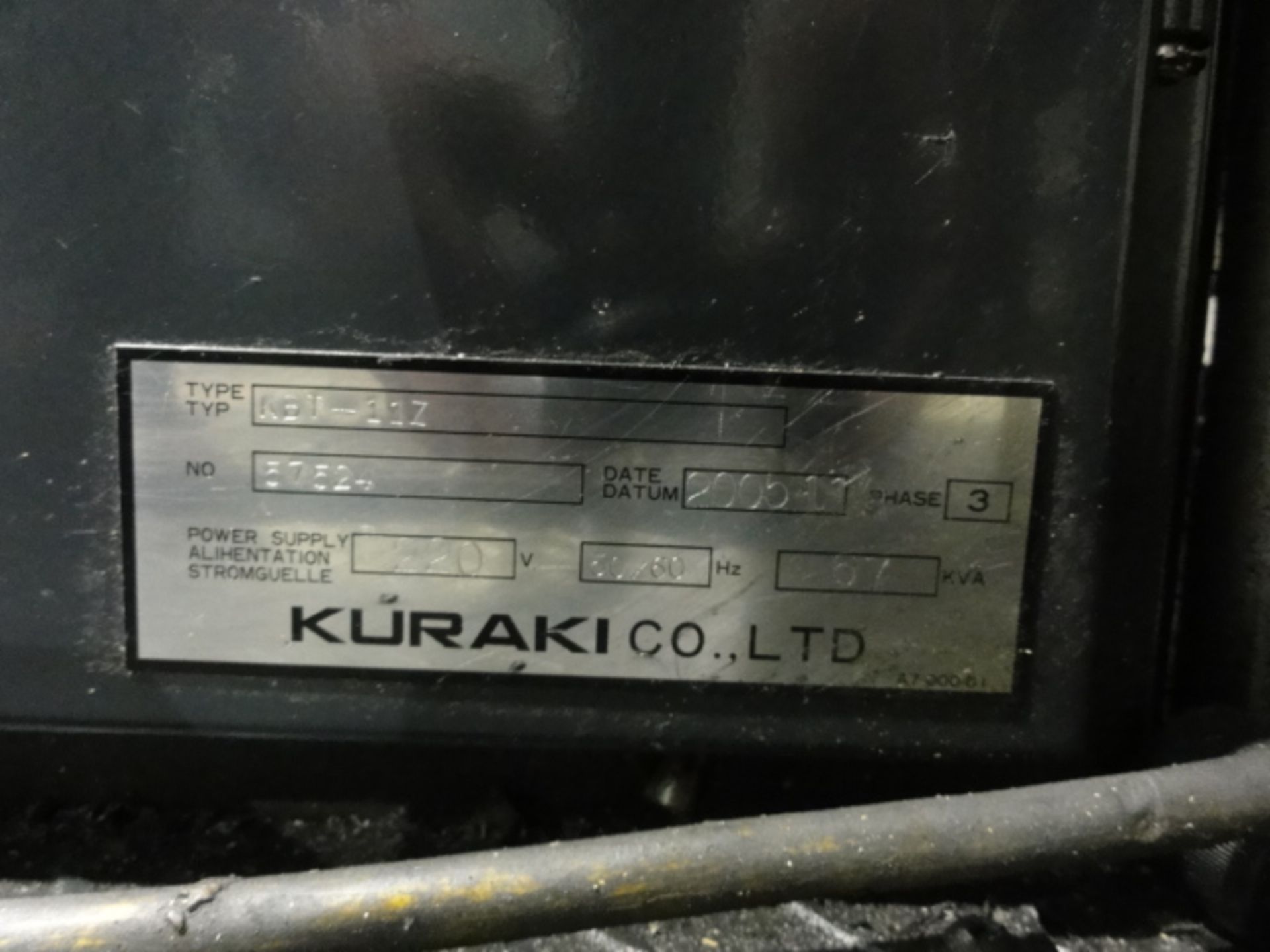 2005 Kuraki Model KBT11Z, CNC Horizontal Boring Mill; Spindle: Drive 30-HP; Speeds to 3,000- - Image 8 of 12