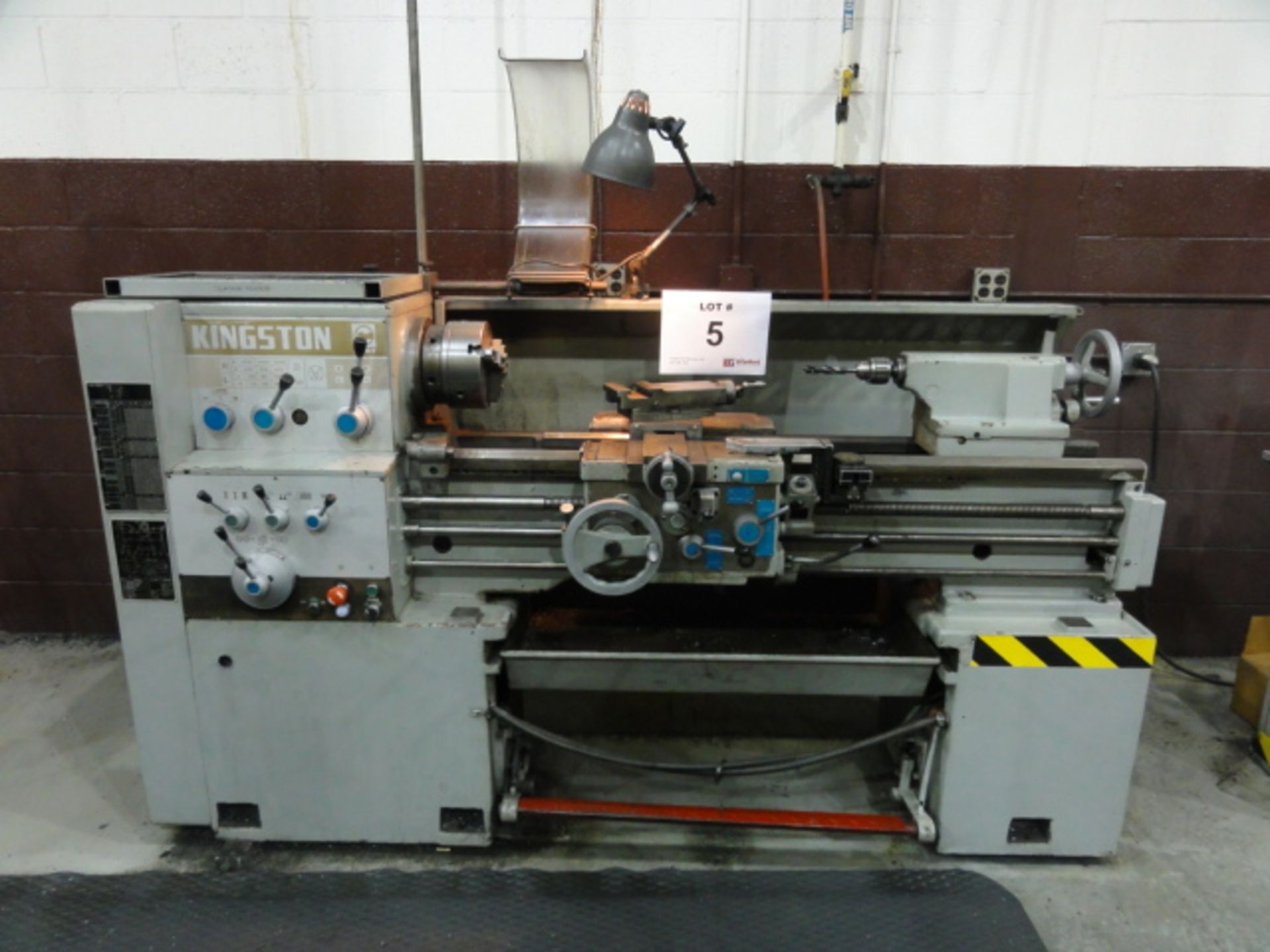 Kingston Engine Lathe Model J.C6236, w/ 50" Table, Power Feed, Center, 8" 3-Jaw Chuck, Foot Brake,