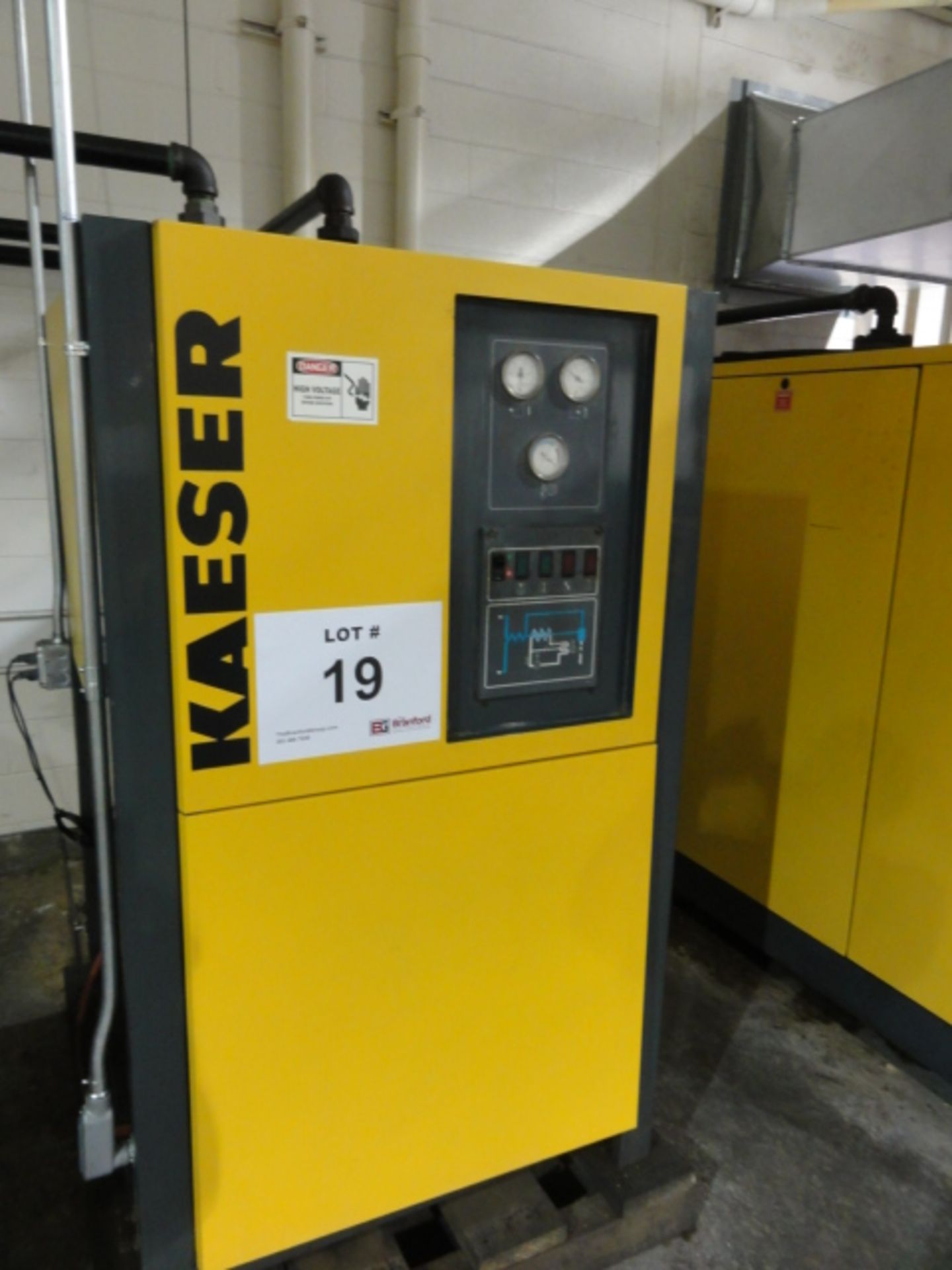 Kaeser Refrigerated Air Dryer, Model KRD500, Type of Refrigerant R-22, Max. Working Pressure 200