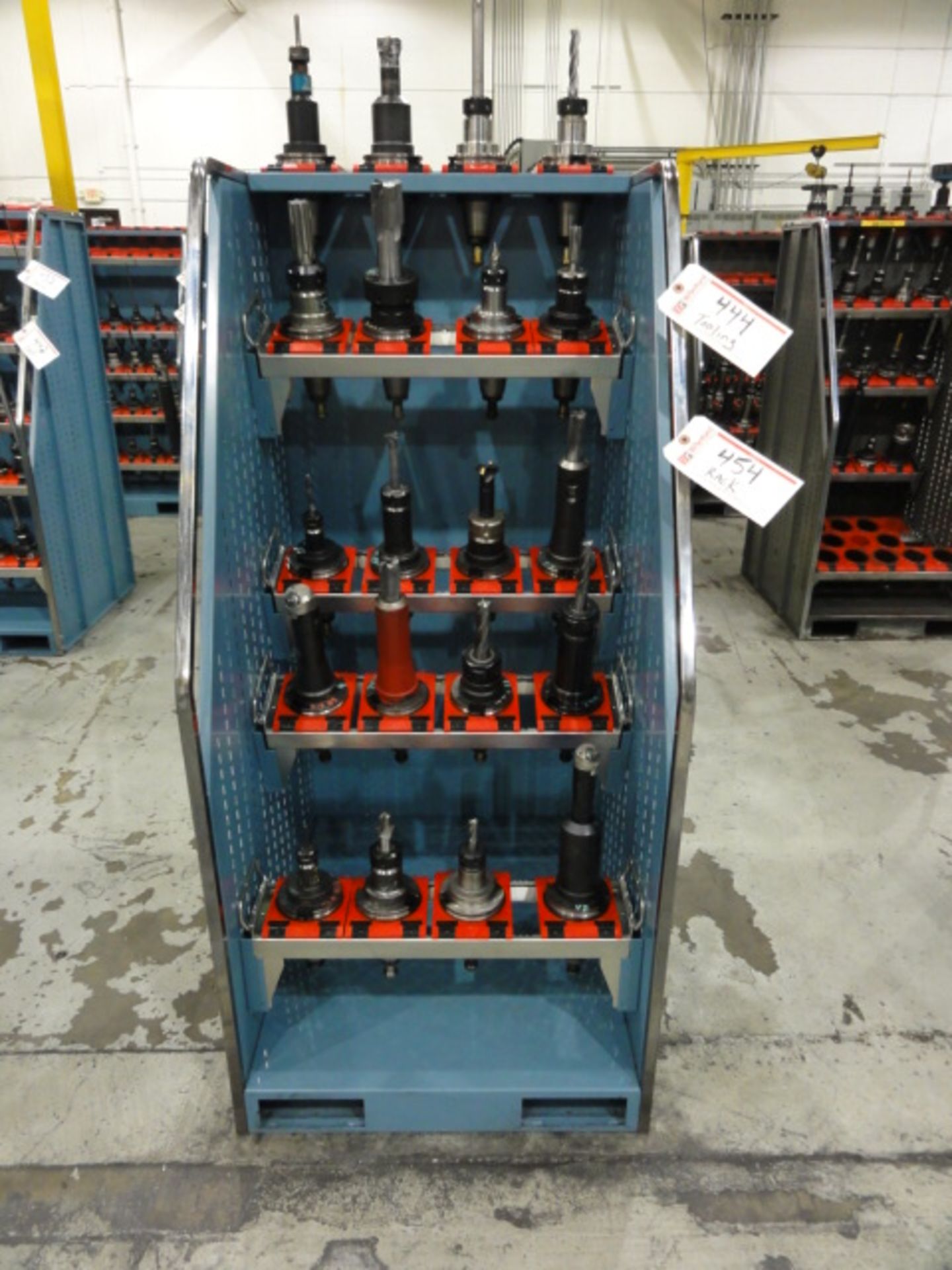 Stationary Adjustable Shelf CAT 50 Tool Racks w/ Forklift Mounts, Delayed Delivery Upon Removal of