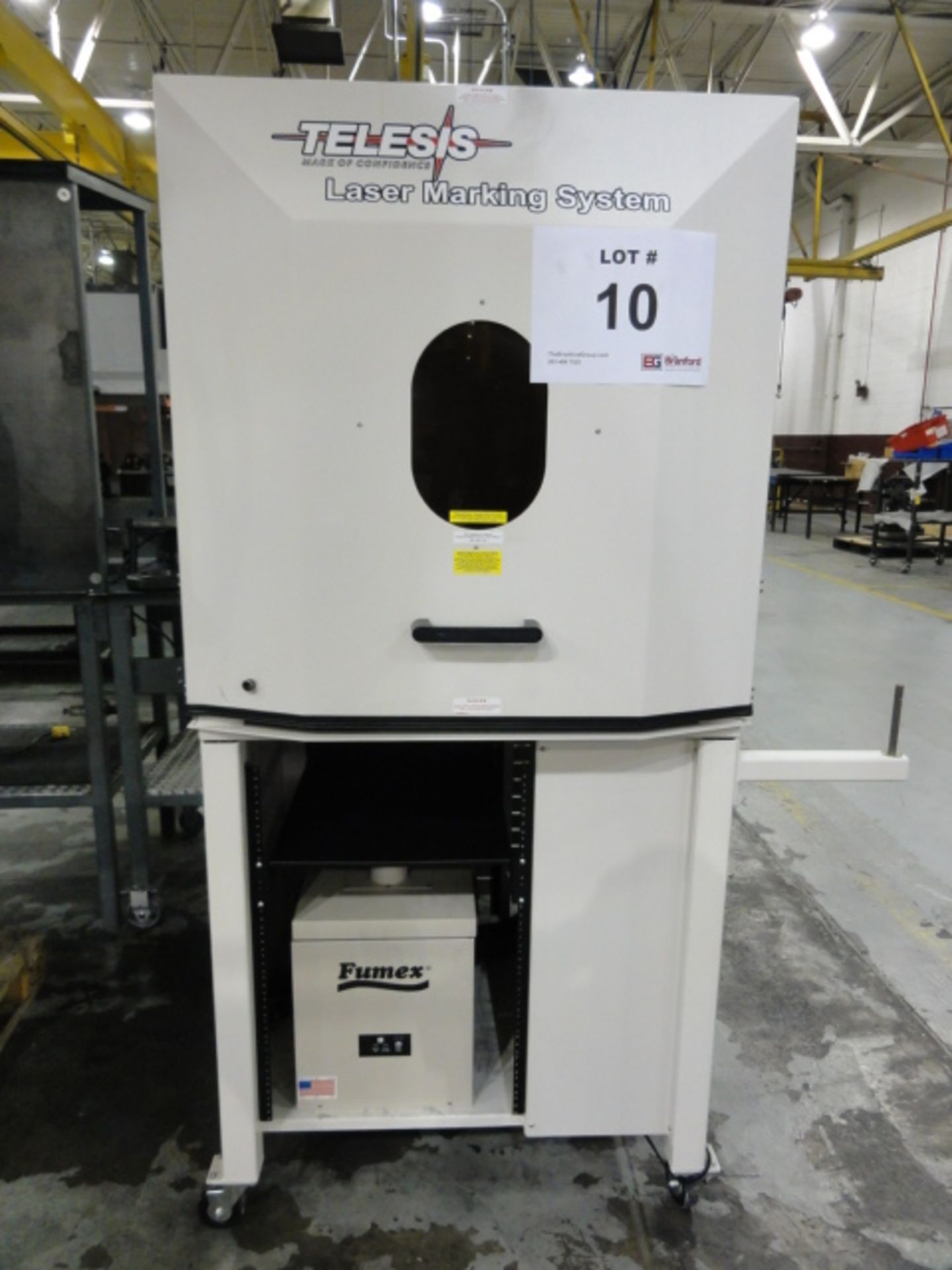 2015 Telesis Technologies Class 1 Standard Laser Marking Enclosure, w/ T-Slot Laser Cutting Table,