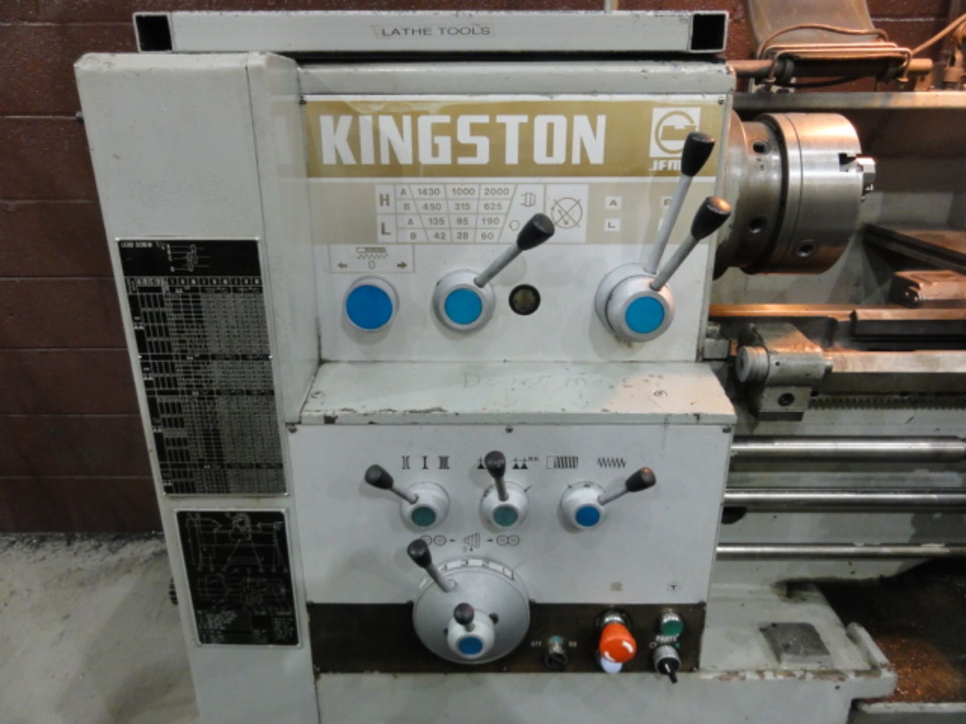 Kingston Engine Lathe Model J.C6236, w/ 50" Table, Power Feed, Center, 8" 3-Jaw Chuck, Foot Brake, - Image 4 of 5