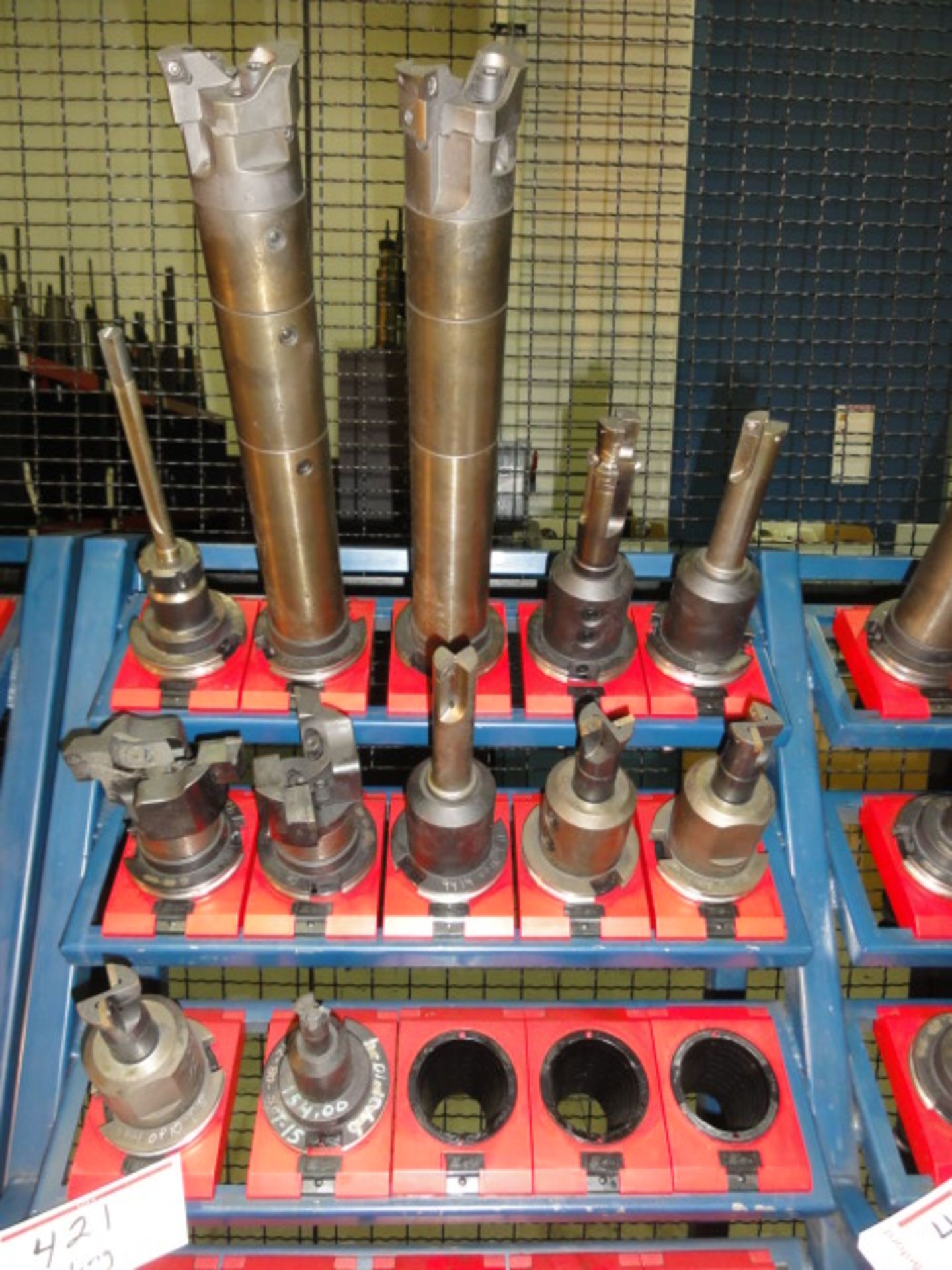 Lot of (12) CAT 50 Bolt In and Collet Style Tool Holders w/ Associated Tooling to Include: Facers,