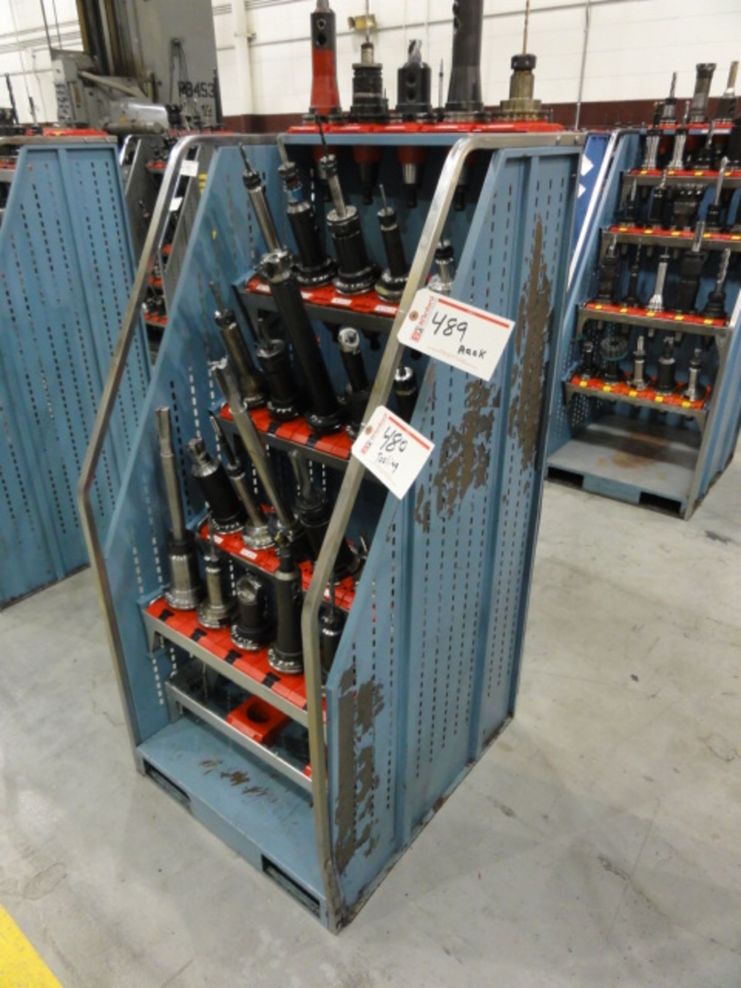Stationary Adjustable Shelf CAT 50 Tool Racks w/ Forklift Mounts, Delayed Delivery Upon Removal of - Image 2 of 2