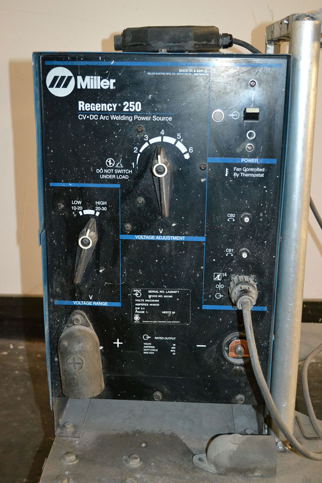 Miller Regency 250 200 Amp Welder Power Source w/ WC-24 Weld Control - Image 2 of 8