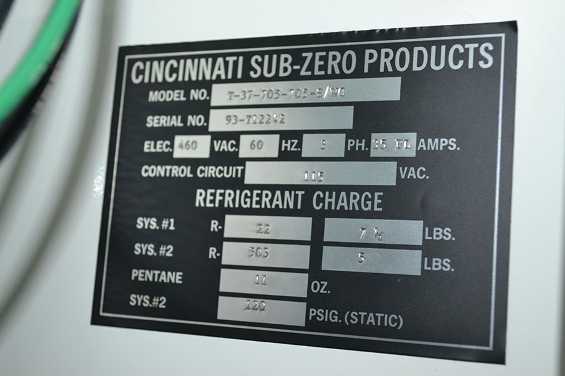 Cincinnati Sub-Zero T-37-705-705-S/WC 72″ L x 30″ W x 30″ D Large Chilling Chamber / Freezer - Image 20 of 20