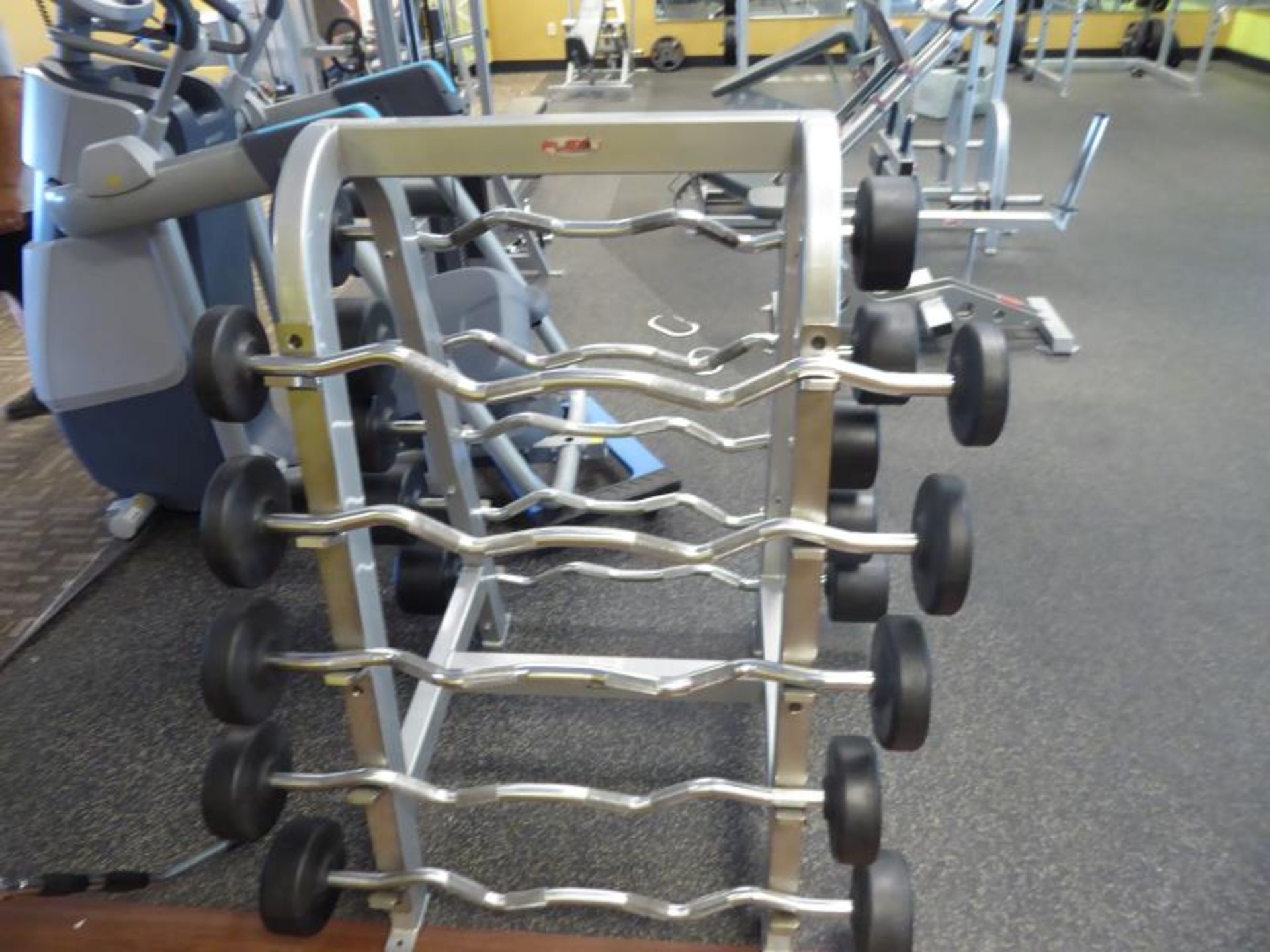 Curl Bar A-Frame Rack w/ 10 Bars 2-110lbs - Image 4 of 5