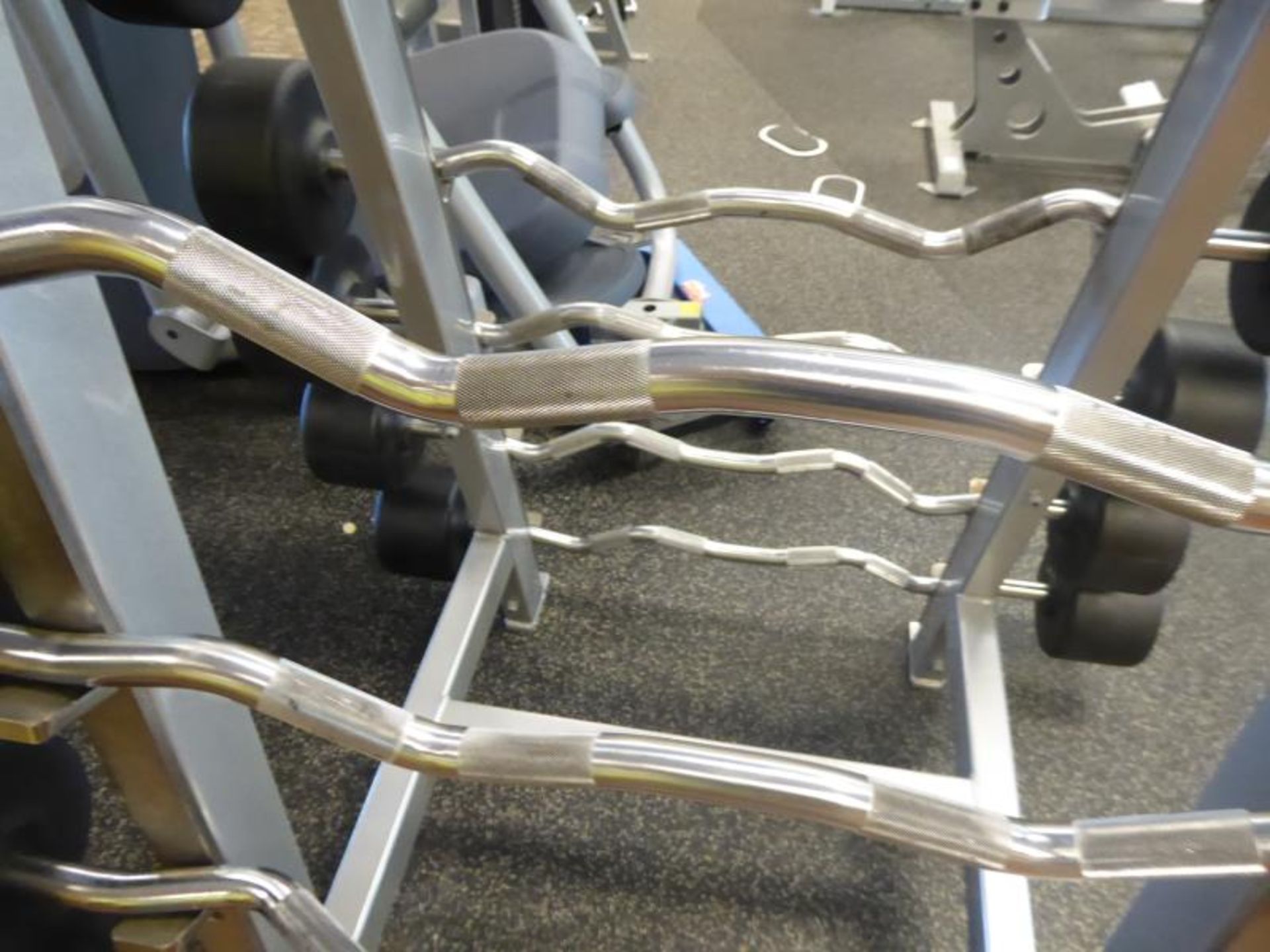 Curl Bar A-Frame Rack w/ 10 Bars 2-110lbs - Image 5 of 5