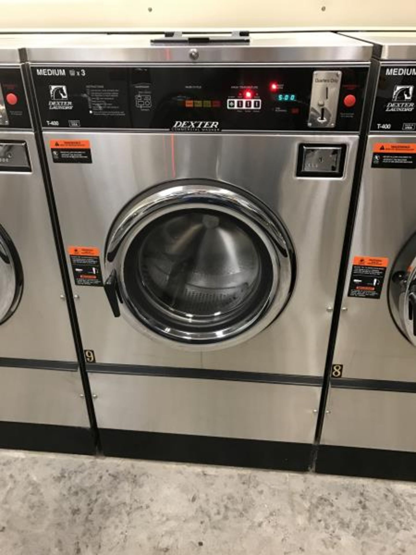 Dexter Commercial Washing Machine, Medium x 3, 30 Lbs., Model: T-400 / WCAD30KCX-12CN, SN: 531771