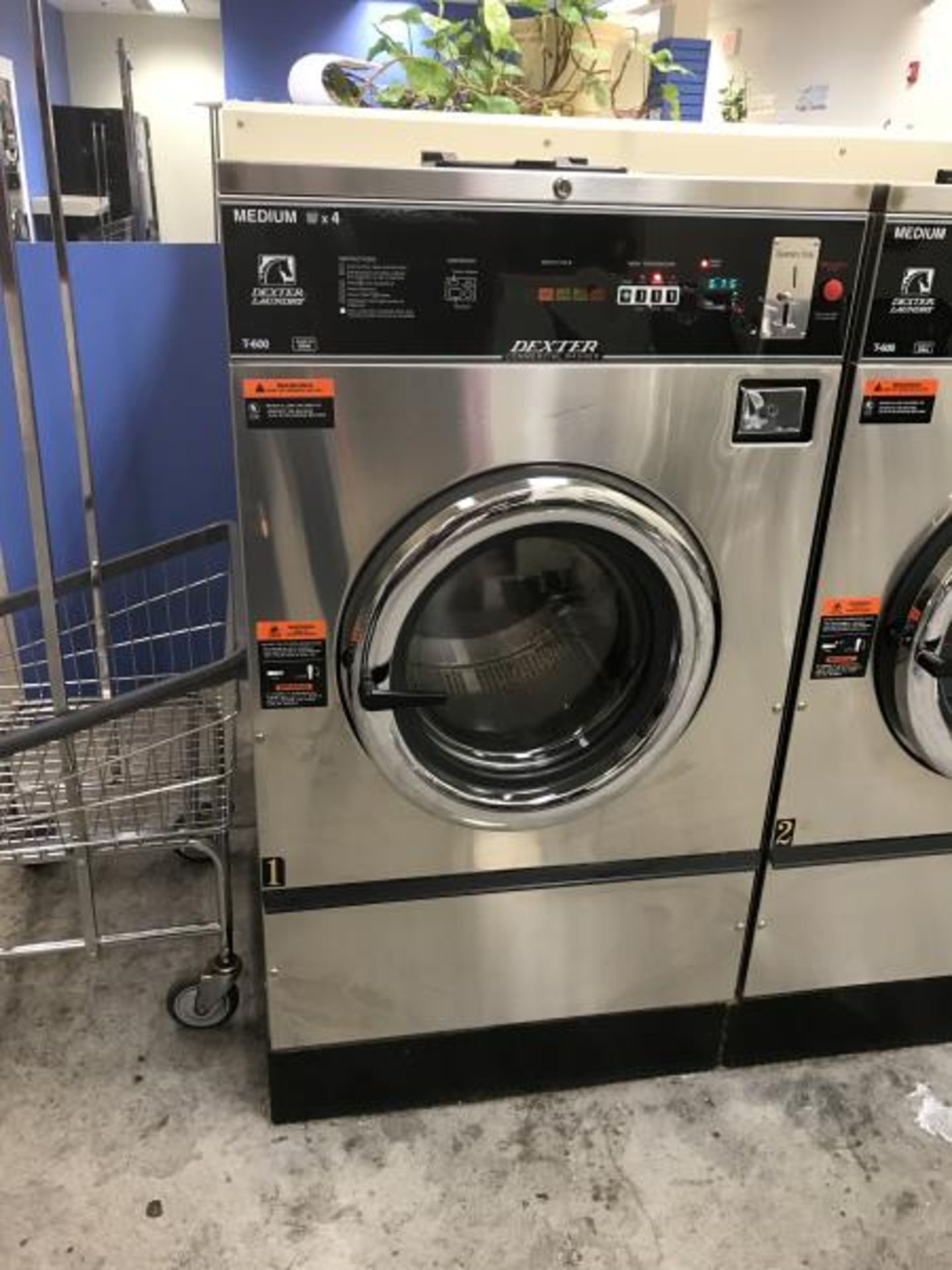 Dexter Commercial Washing Machine, Medium x 4, 40 Lbs., Model: T-600 / WCAD40KCX-12CN, SN: 531831