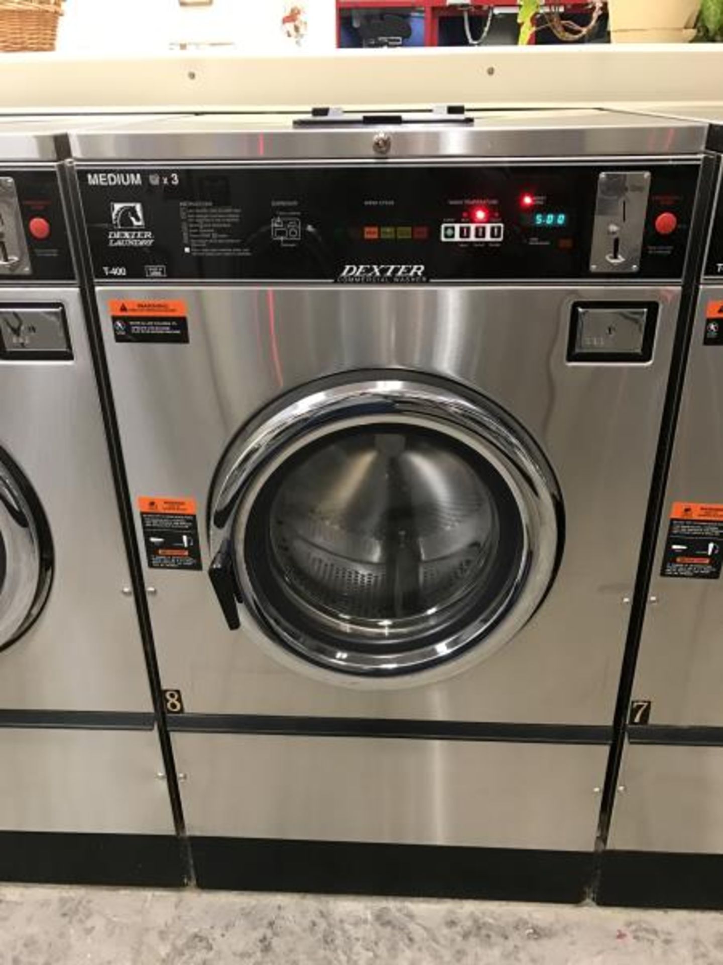 Dexter Commercial Washing Machine, Medium x 3, 30 Lbs., Model: T-400 / WCAD30KCX-12CN, SN: 531763