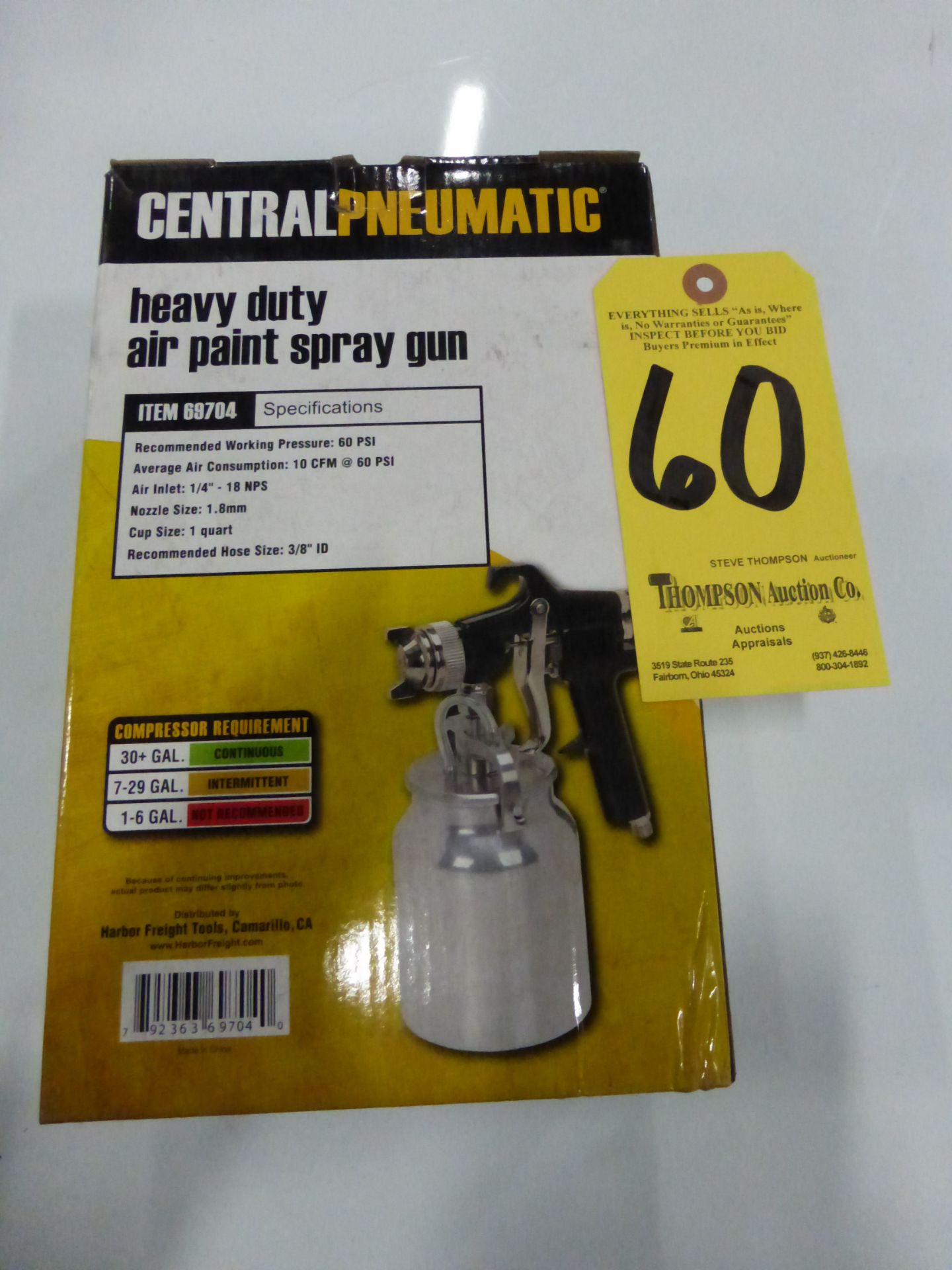 Central Pneumatic Air Paint Spray Gun