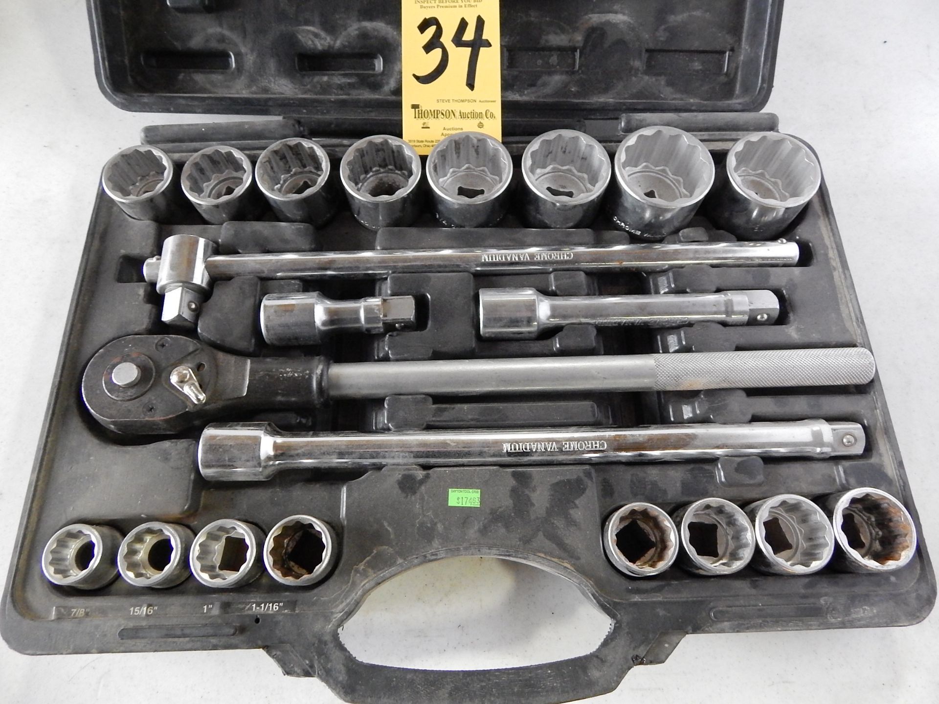 Performance Tool Ratchet and Socket Set, 7/8"-2", 3/4" Drive