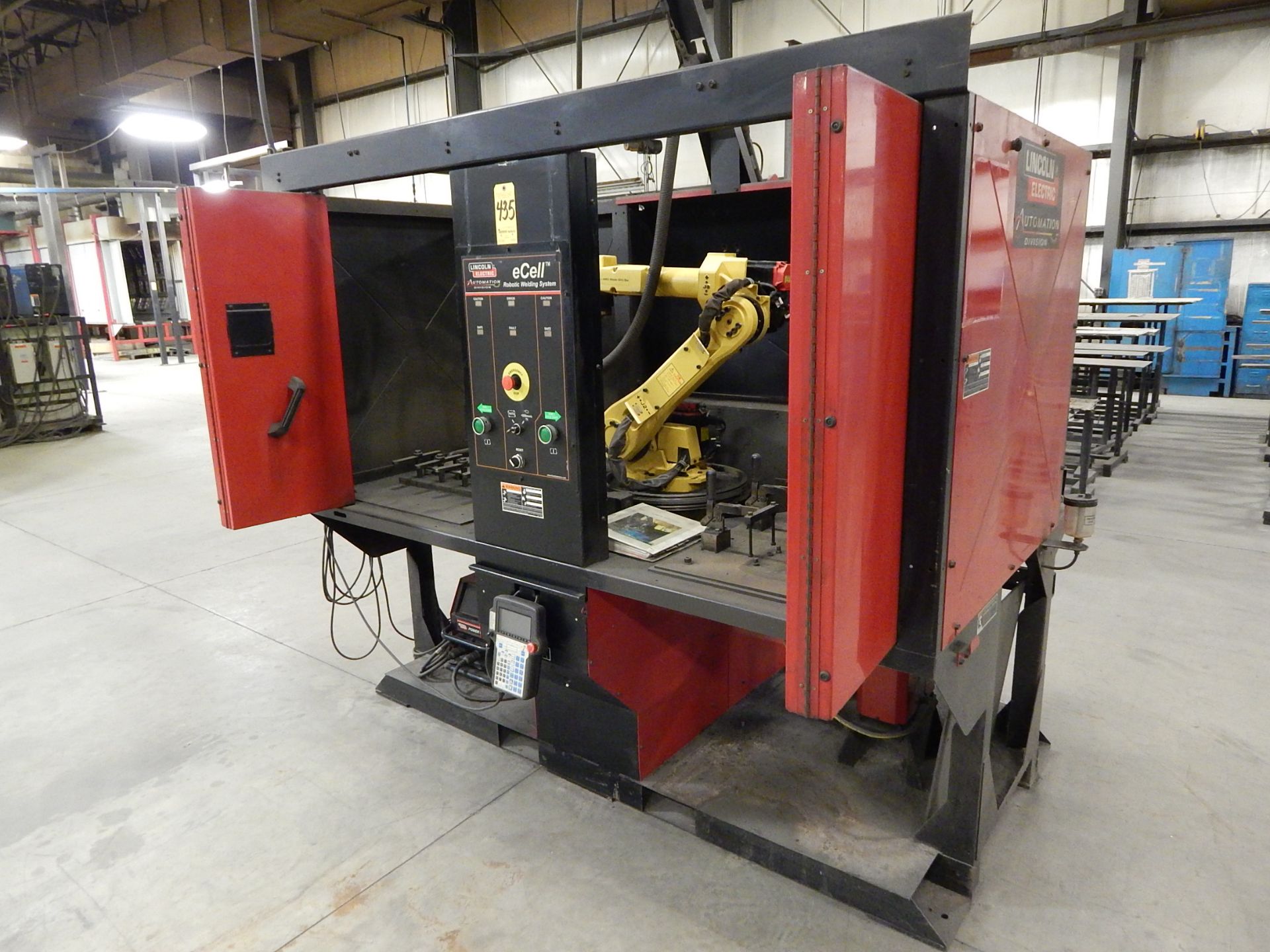 Lincoln E-Cell Robotic Welding Cell, 2-Position, Enclosure, with Fanuc Arc Mate 100i-Be Robot and - Image 2 of 15