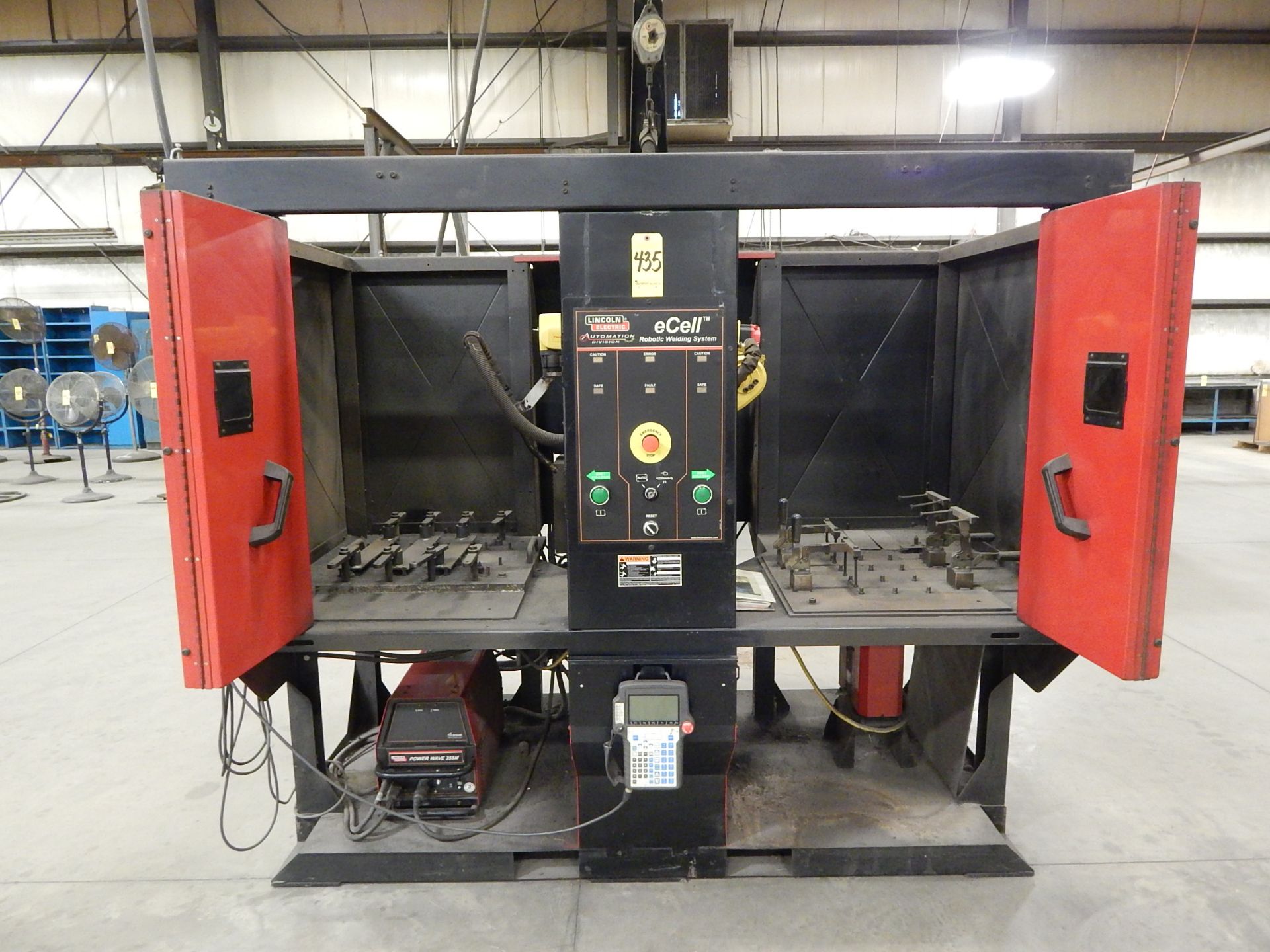Lincoln E-Cell Robotic Welding Cell, 2-Position, Enclosure, with Fanuc Arc Mate 100i-Be Robot and