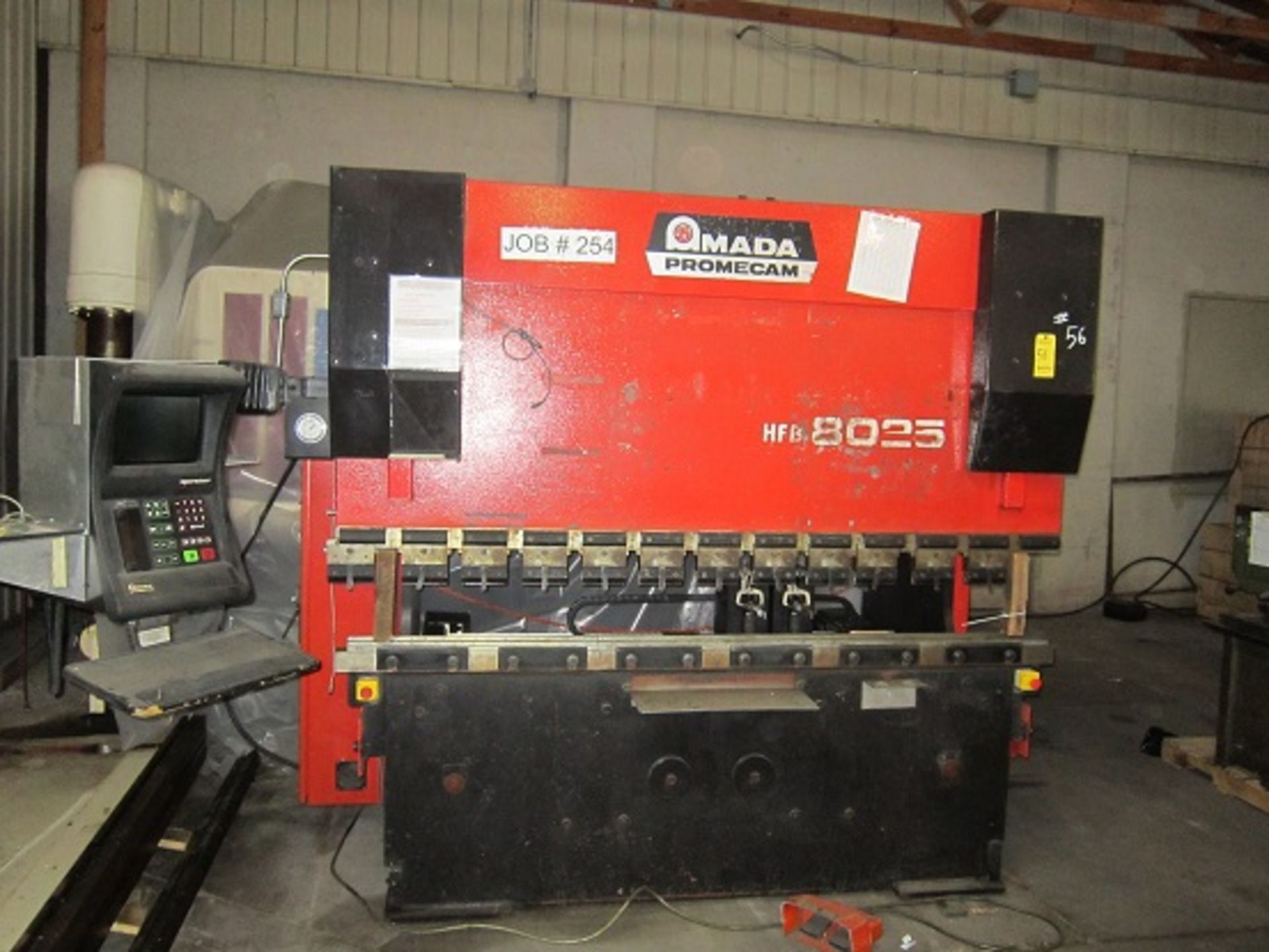 Amada HFB-8025 CNC Hydraulic Press Brake, s/n HFBO-80-25-R970604. New 1997, Operateur CNC Control, - Image 5 of 9