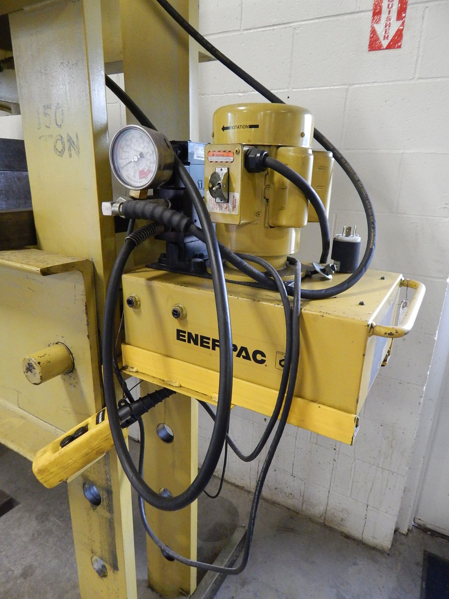 Enerpac 150 Ton H-Frame Hydraulic Shop Press with Enerpac Model PEN3005B Hydraulic Power Unit - Image 2 of 3