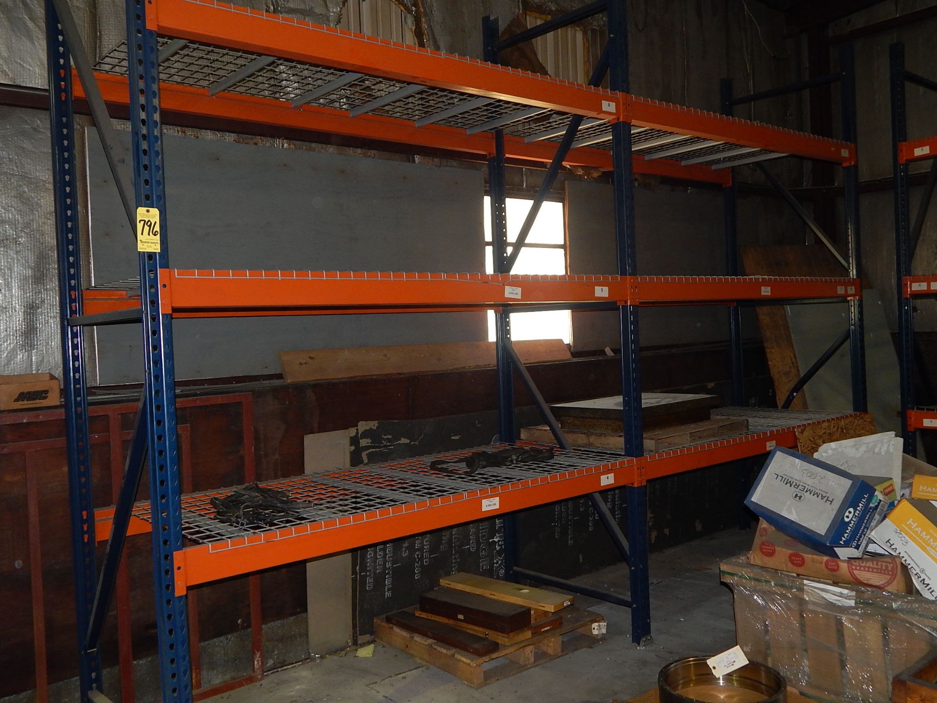 Pallet Shelving, 2 Sections, 12 Ft. H X 8 Ft. W X 42 Inch Deep, Wire Decking