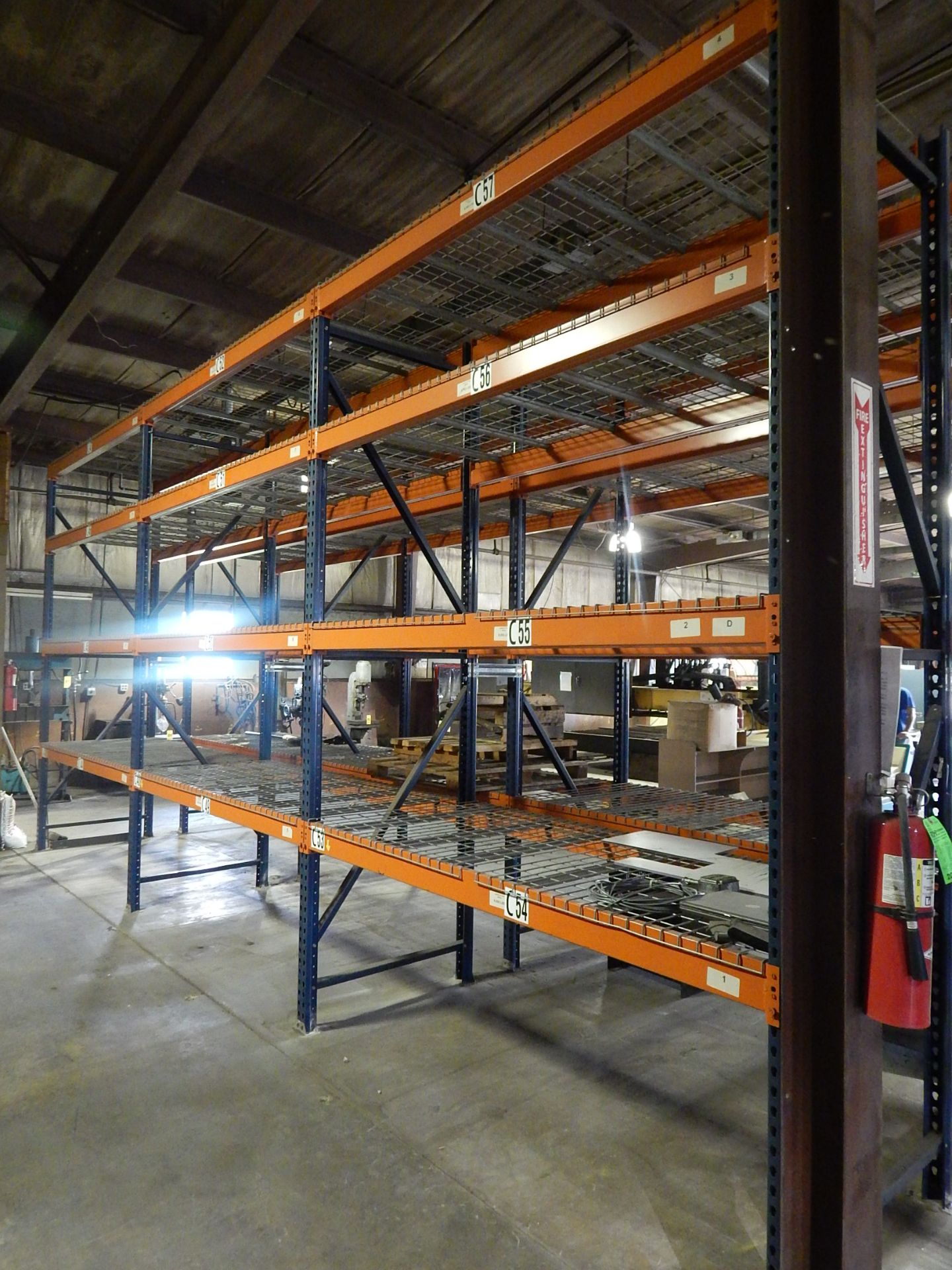 Pallet Shelving, 3 Sections, 12 Ft. H X 8 Ft. W X 42 Inch Deep, Wire Decking