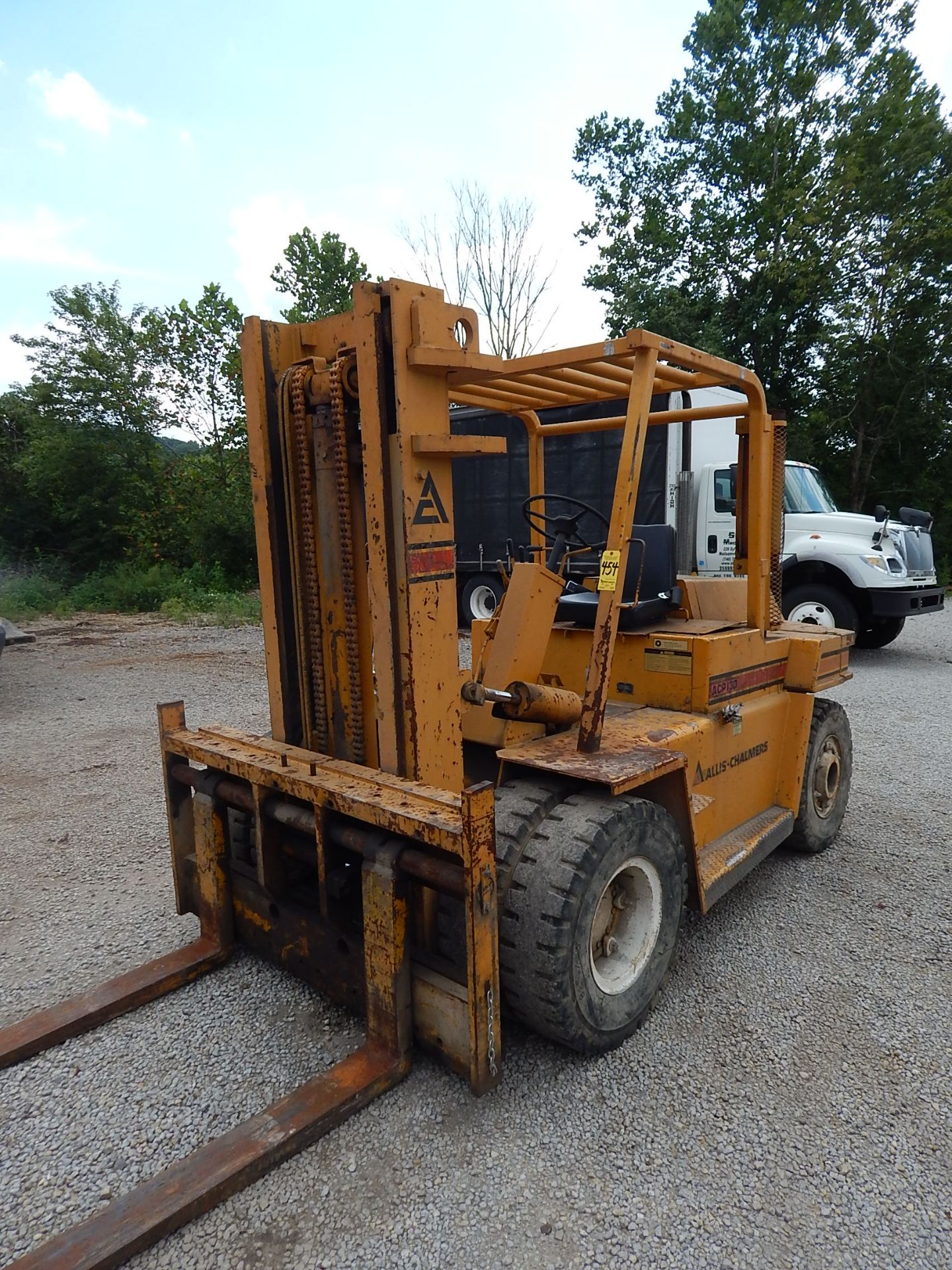 Allis Chalmers Model ACP130 Fork Lift, s/n AMF110894, 12,900 Lb. Capacity, Gas, All Terrain Tires,