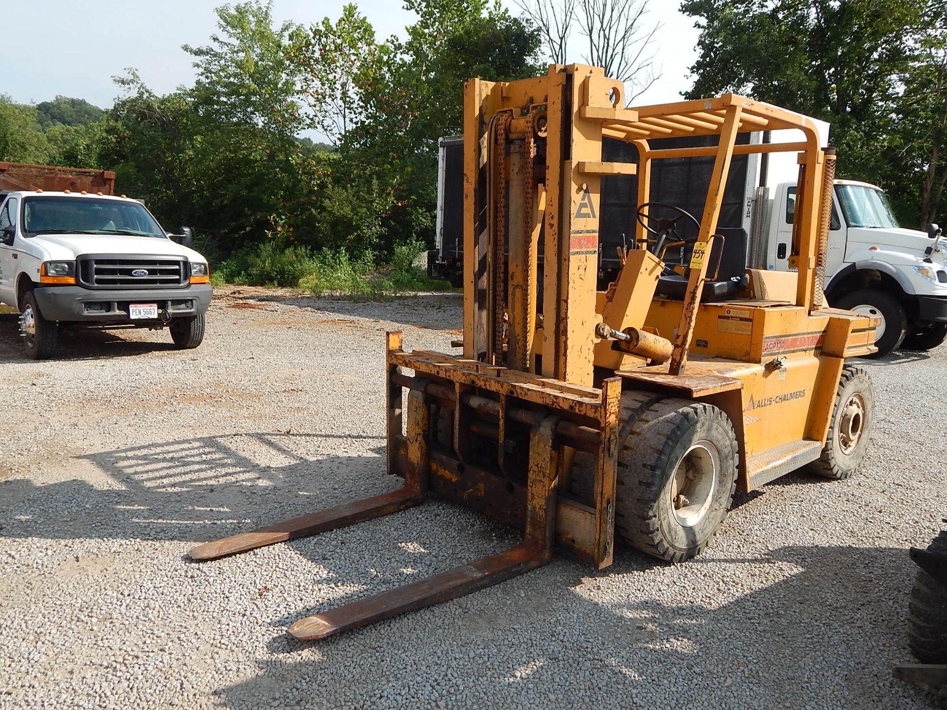 Allis Chalmers Model ACP130 Fork Lift, s/n AMF110894, 12,900 Lb. Capacity, Gas, All Terrain Tires, - Image 2 of 10