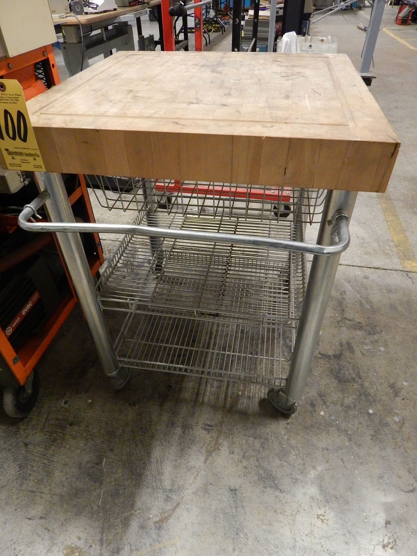 Butcher Block Top Shop Cart