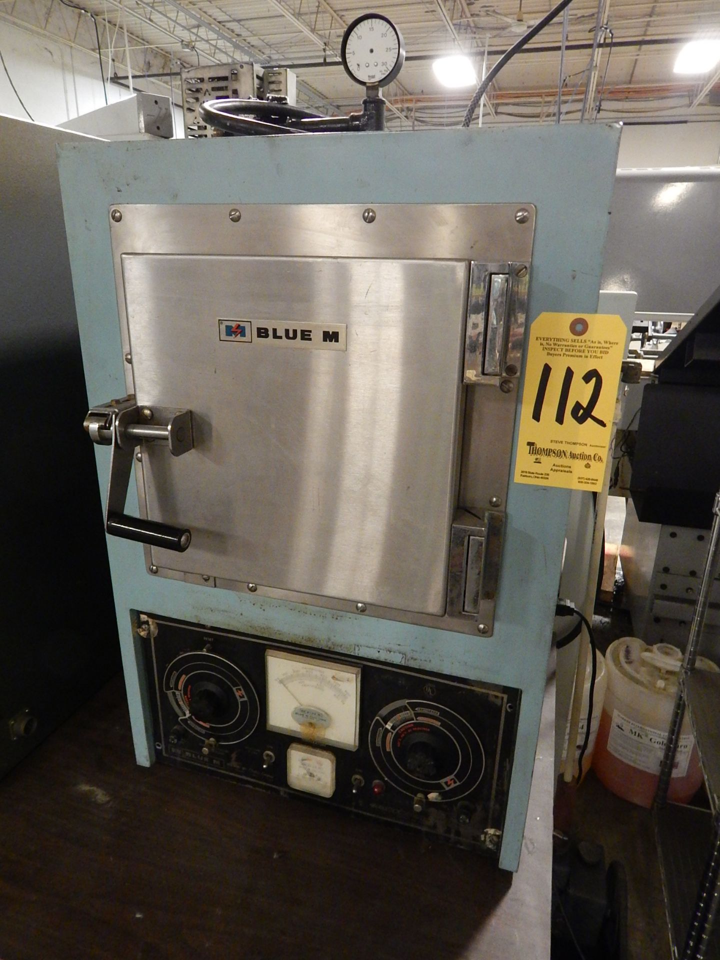 Blue M Model POM-10VA-2 Vacuum Oven, s/n P2-1051, with Vacuum Pump, 500 Degree Max. Temperature