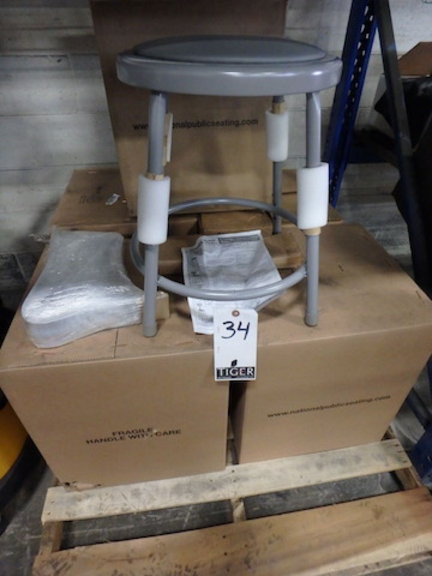 National Public Seating Corp. Shop Stools w/ Backrest, (New in Boxes) (Asset Location: