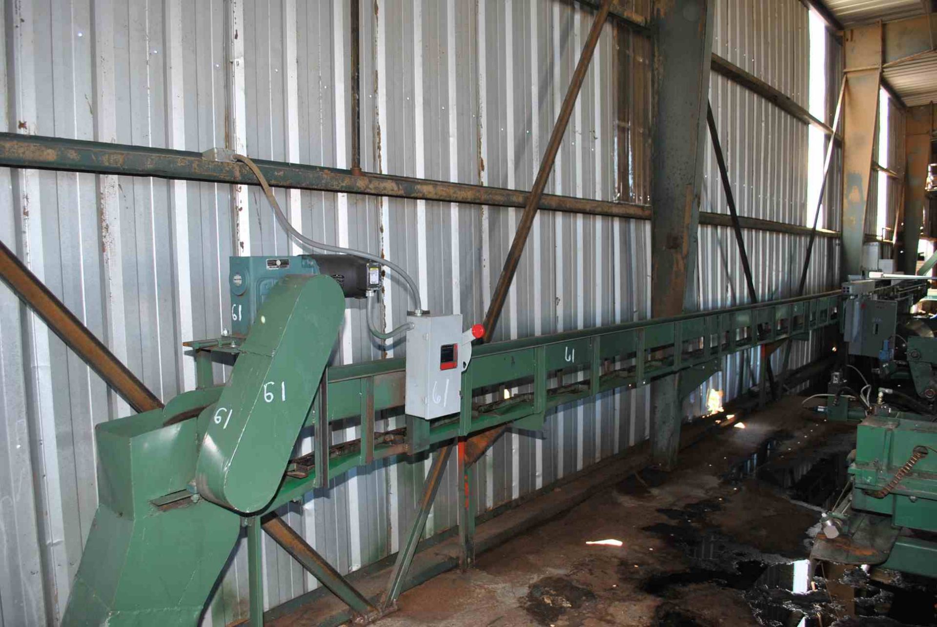 WASTE CONVEYOR, 65' W/81X CHAIN; W/DRAGS; W/DRIVE