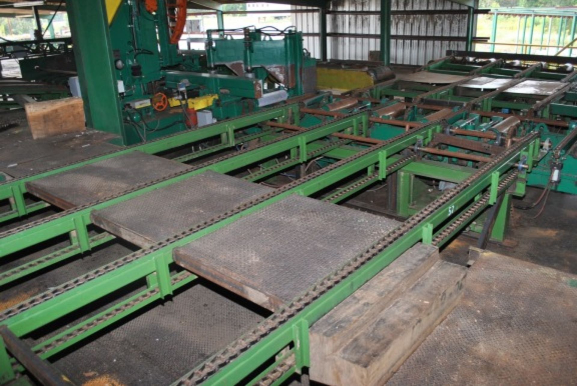 TRANSFER DECK FROM MILL, 20' 4 STRAND W/78 CHAIN; W/DRIVE MOTOR; NO GEAR DRIVE